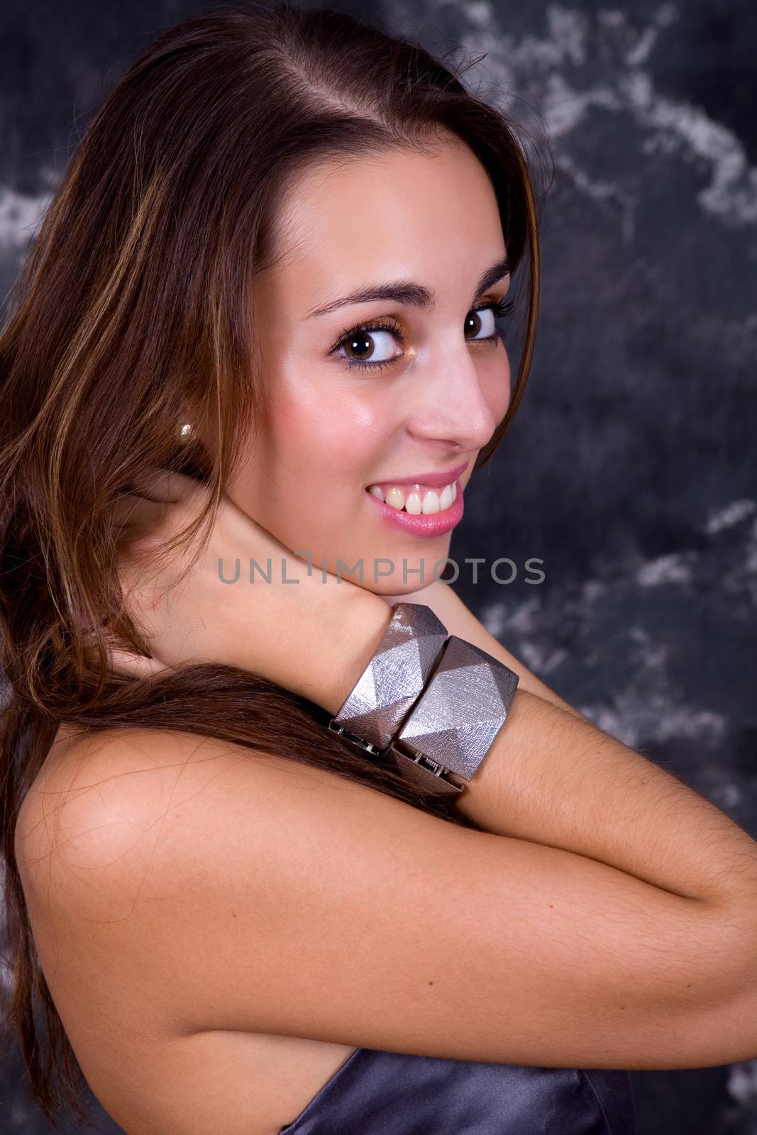 an young beautiful woman close up portrait