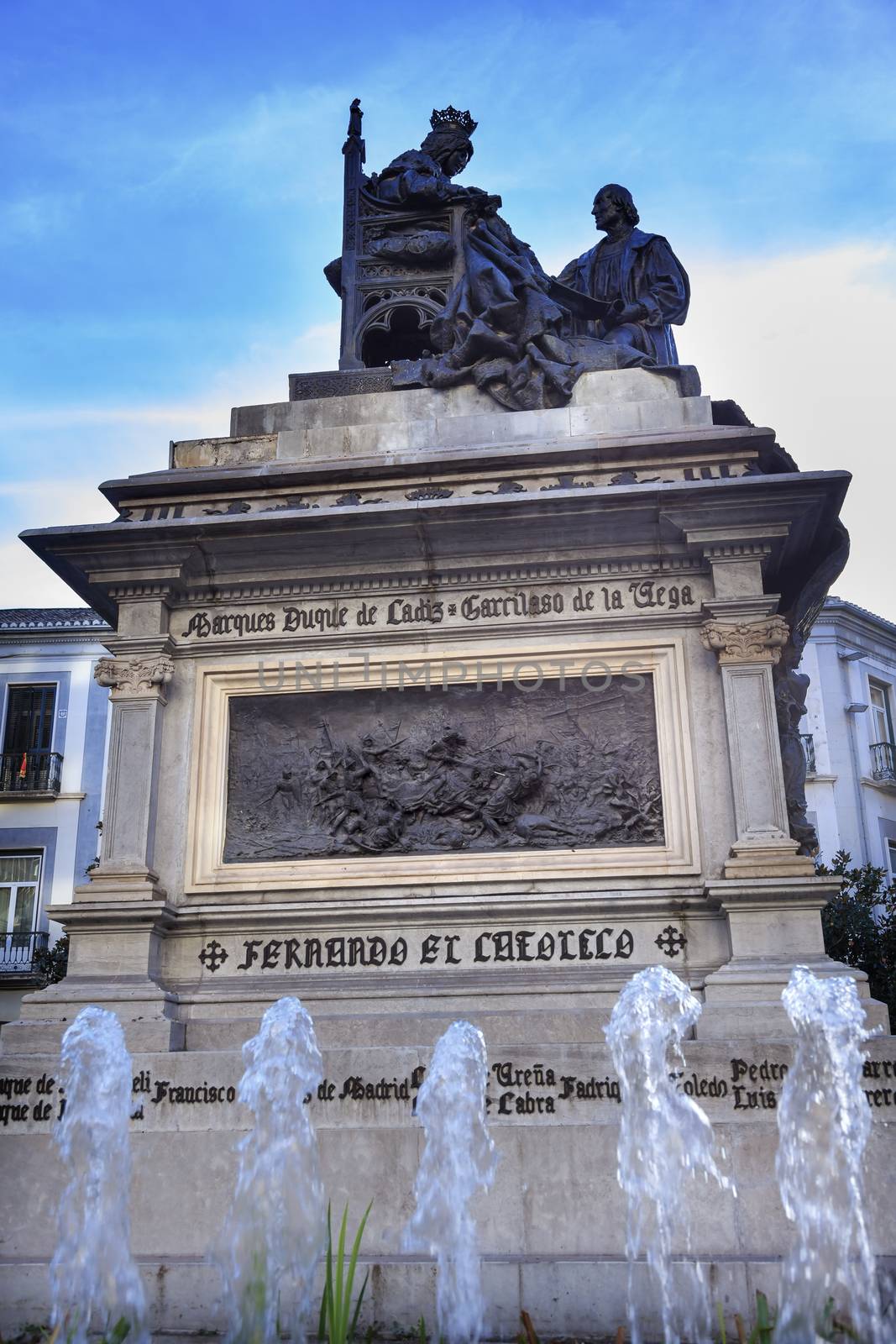 1492 Isabella with Columbus Statue Fountain  Built 1892 Andalusi by bill_perry