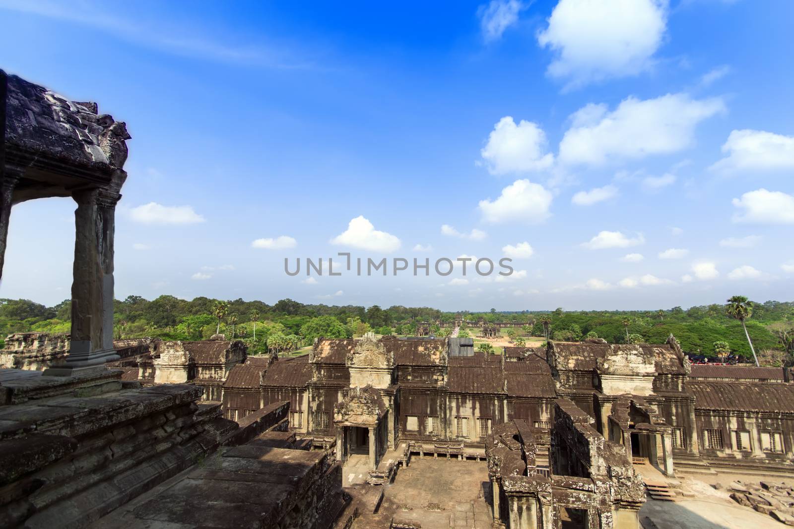 Angkor Wat View. Siem Reap Province of Cambodia. Largest religious monument in the world.