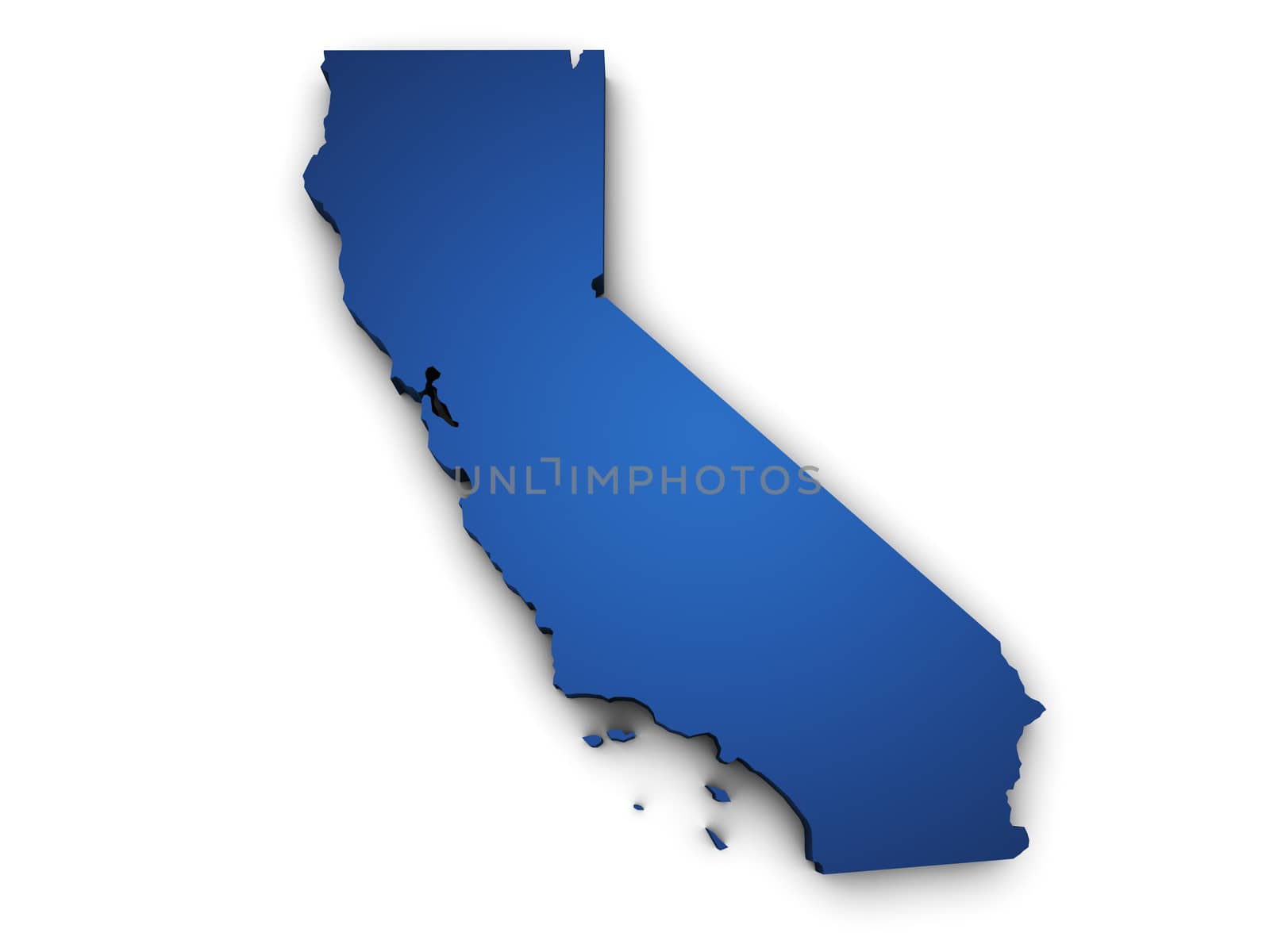 Map Of California 3d Shape by nirodesign