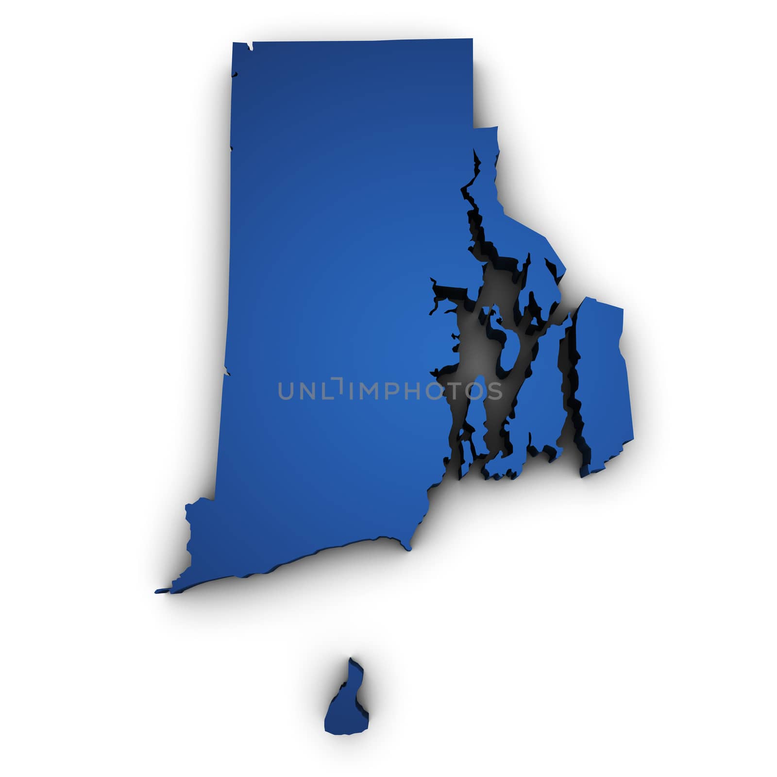 Map Of Rhode Island State 3d Shape by nirodesign