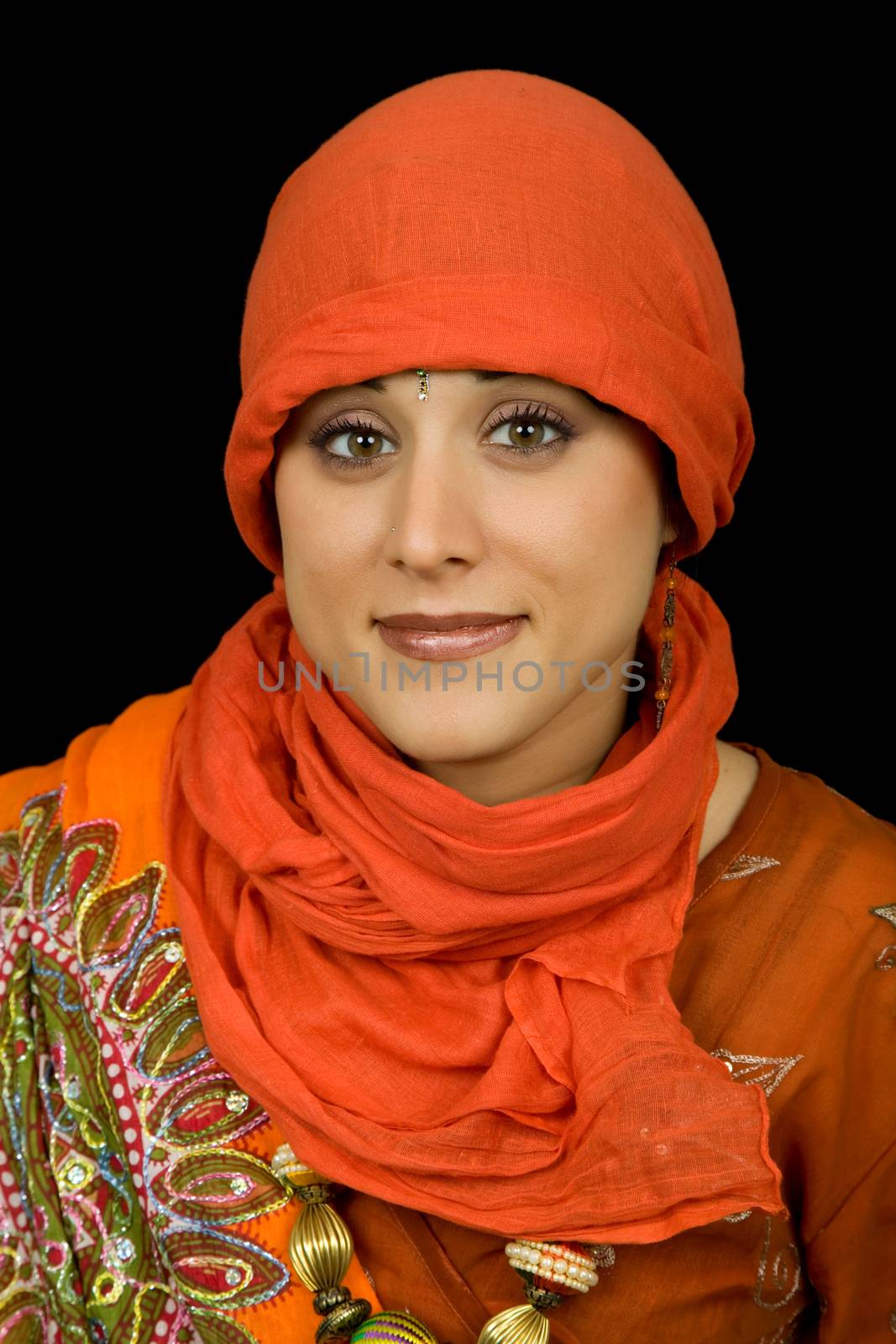 young beautiful woman in a studio portrait