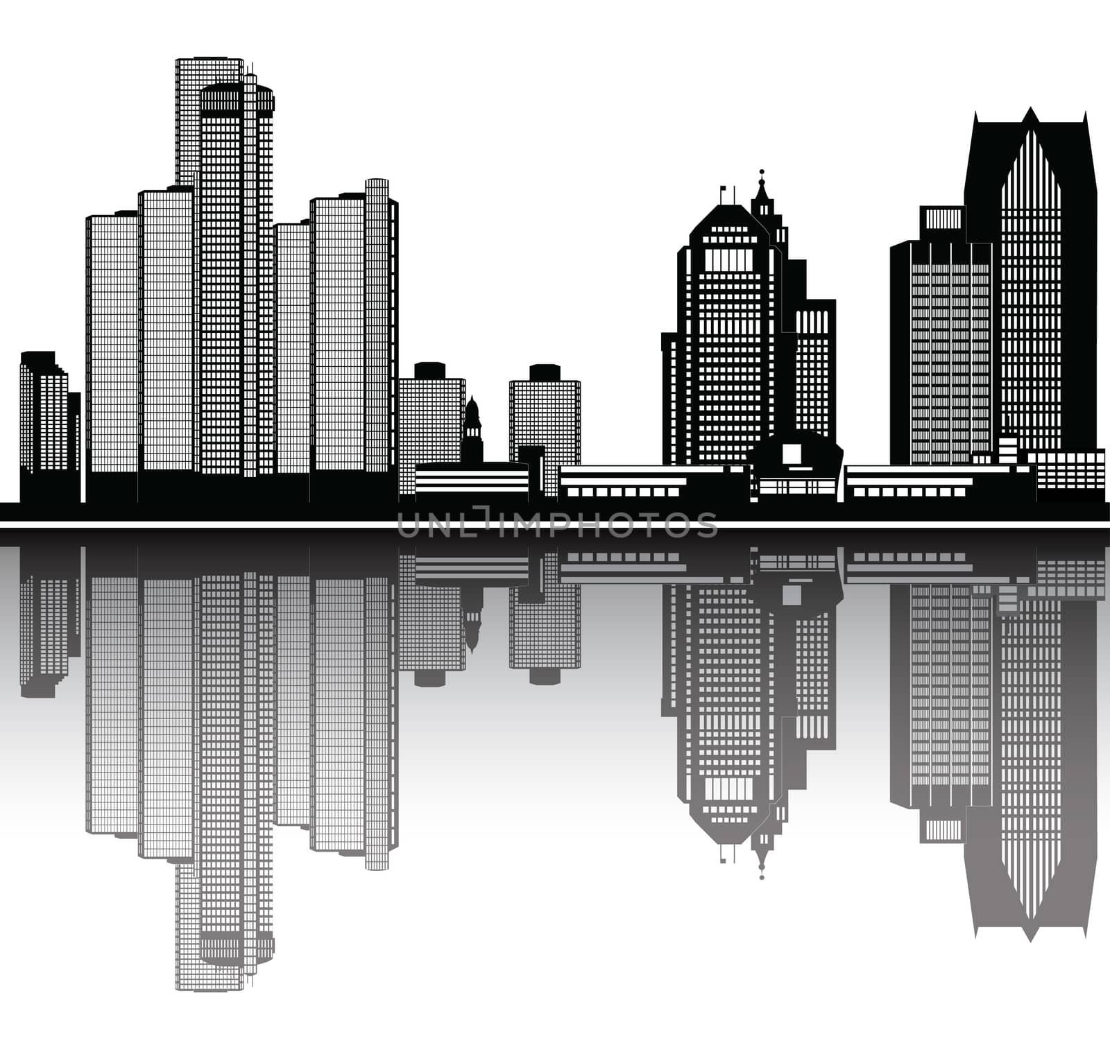 detroit skyline by compuinfoto