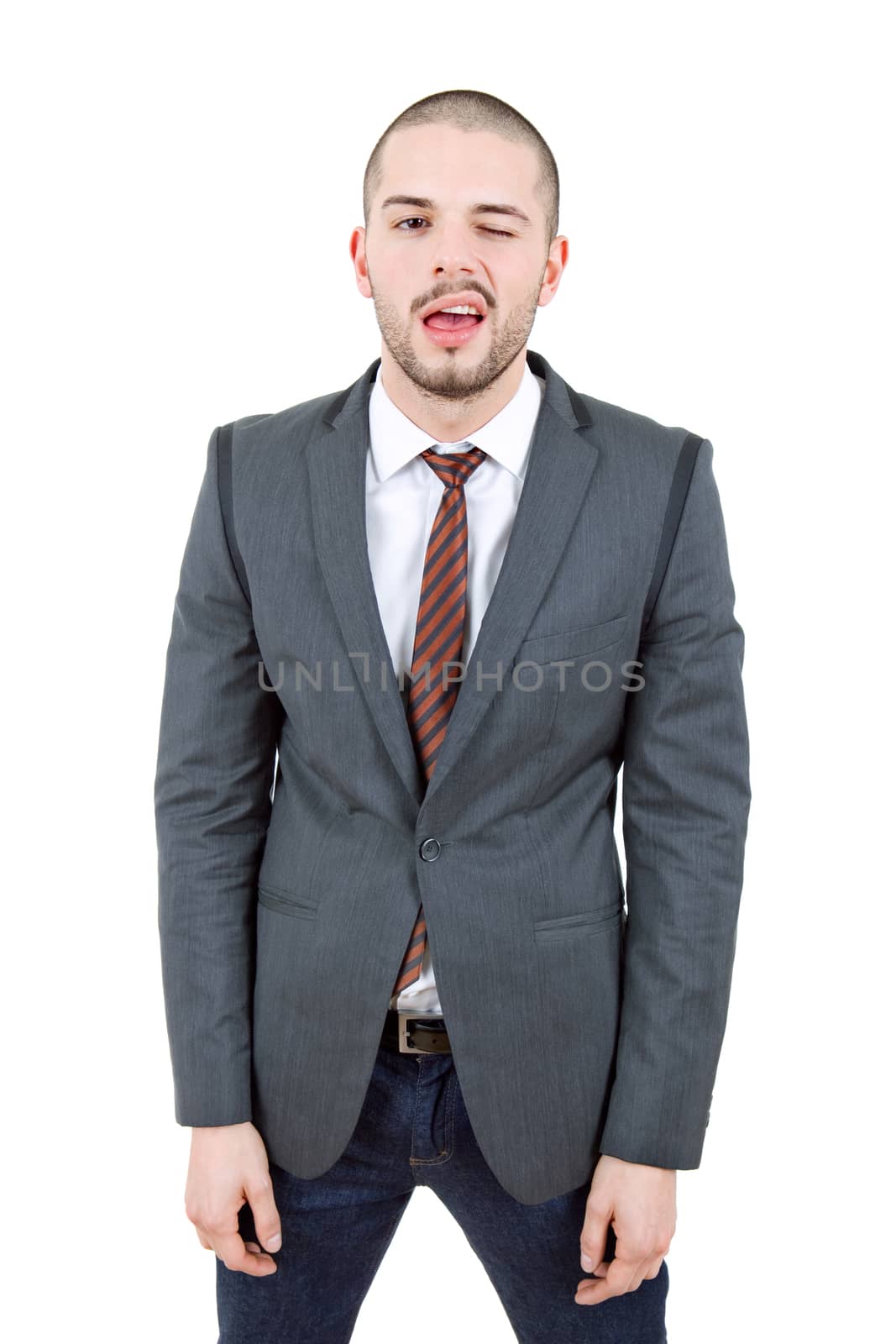 young business man portrait isolated on white