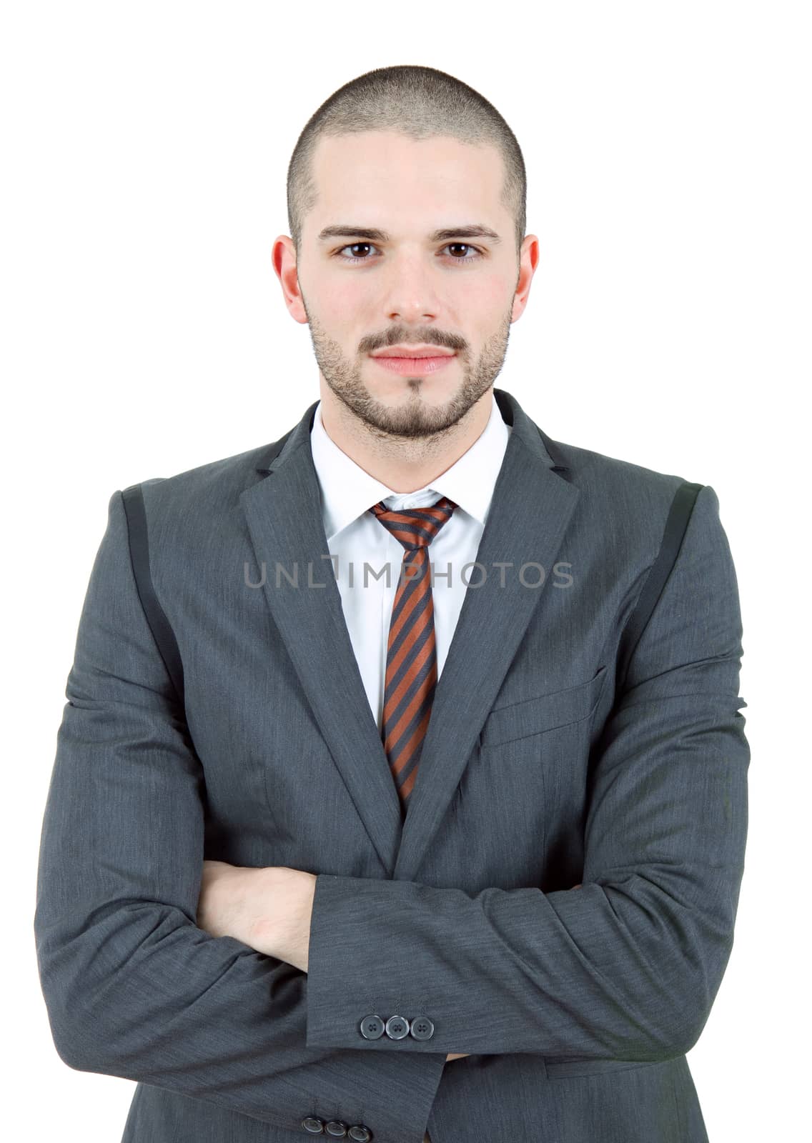 young business man portrait isolated on white