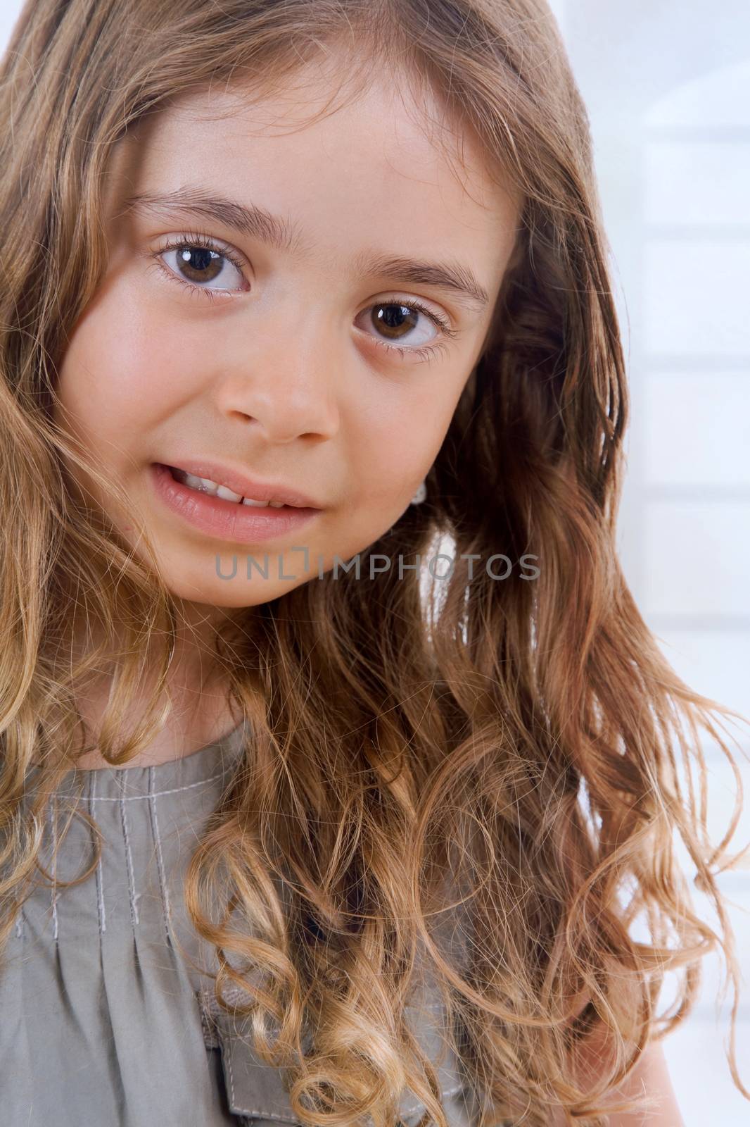 young happy girl close up portrait