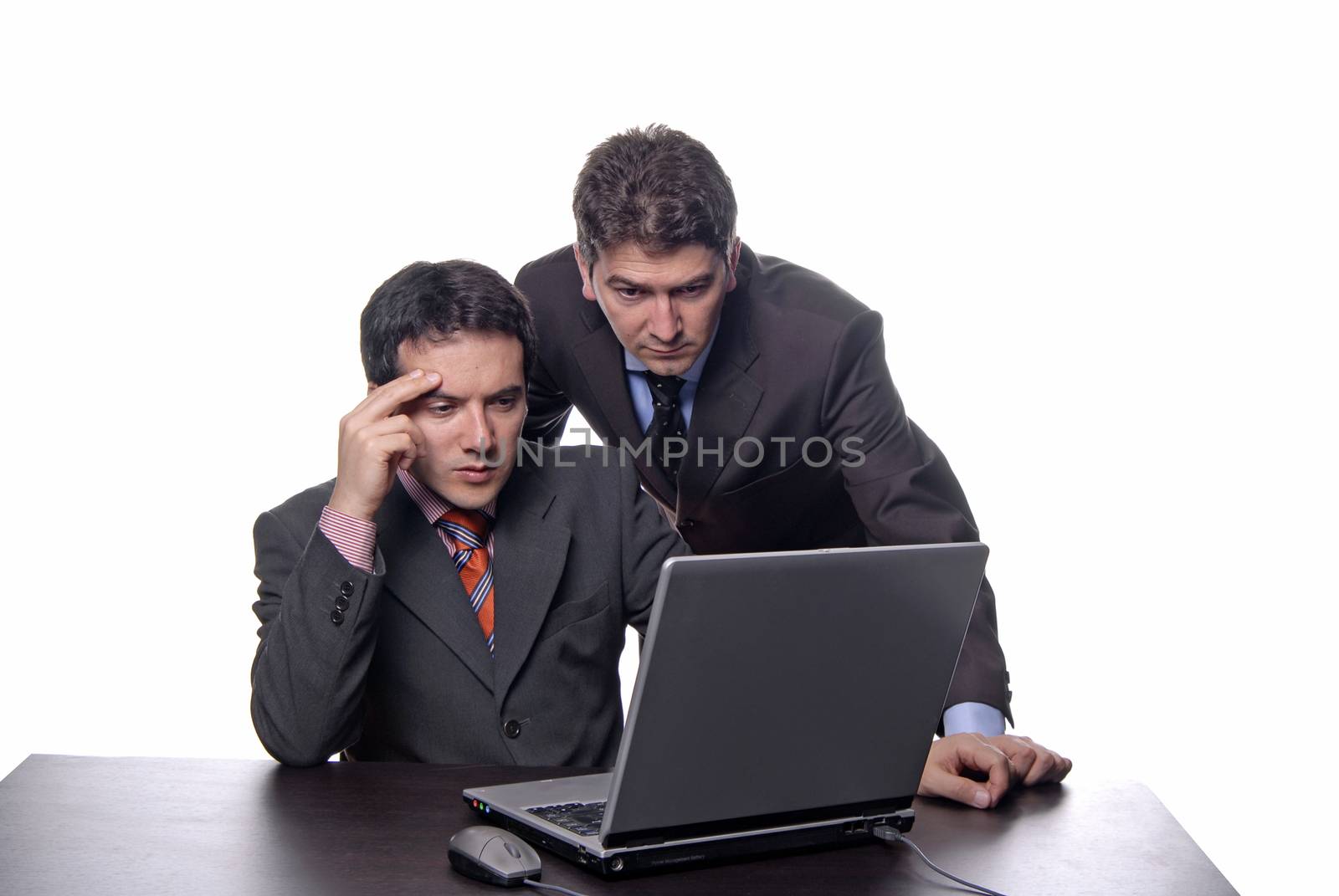 two young business man working with laptop