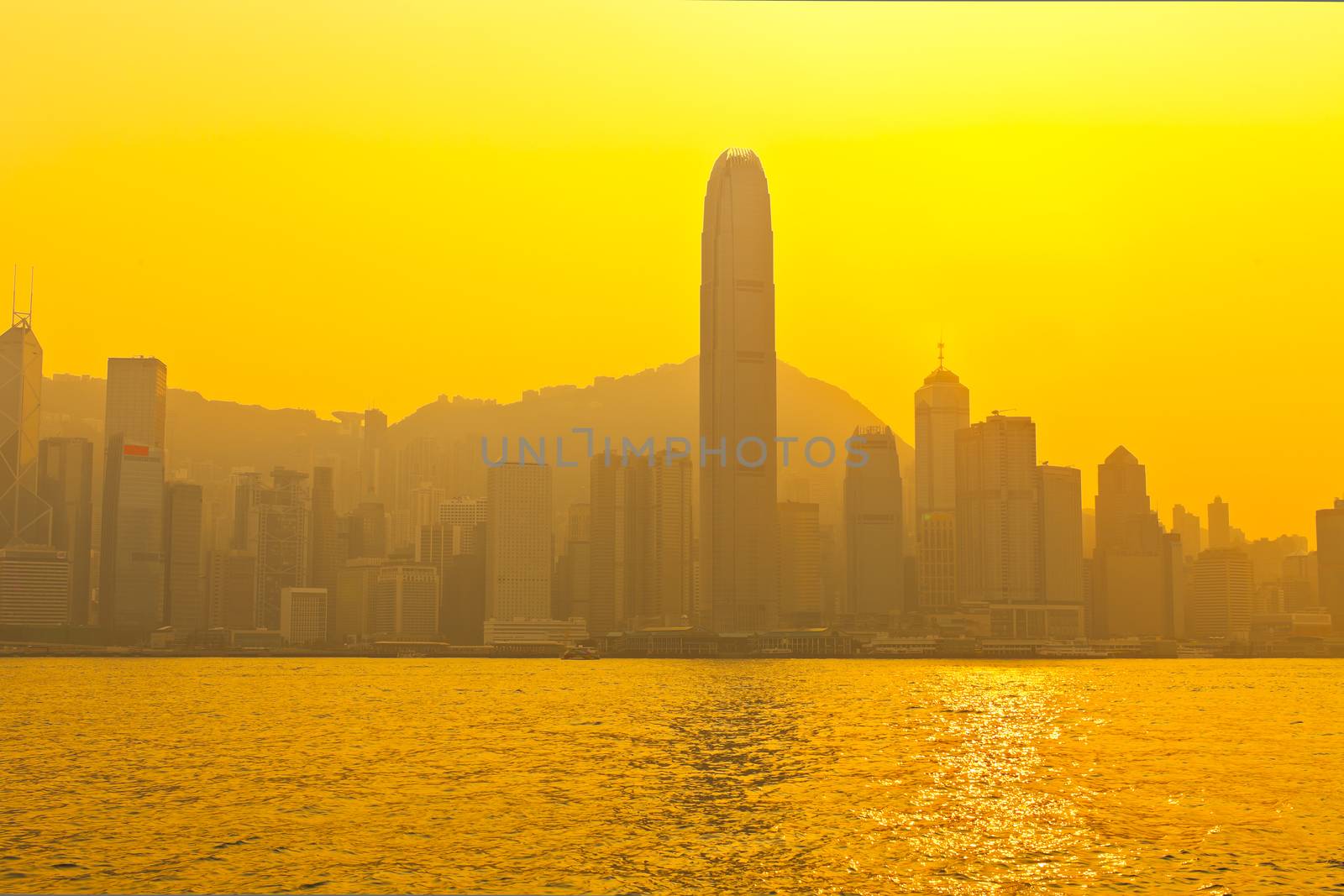 Hong Kong city at sunset by kawing921