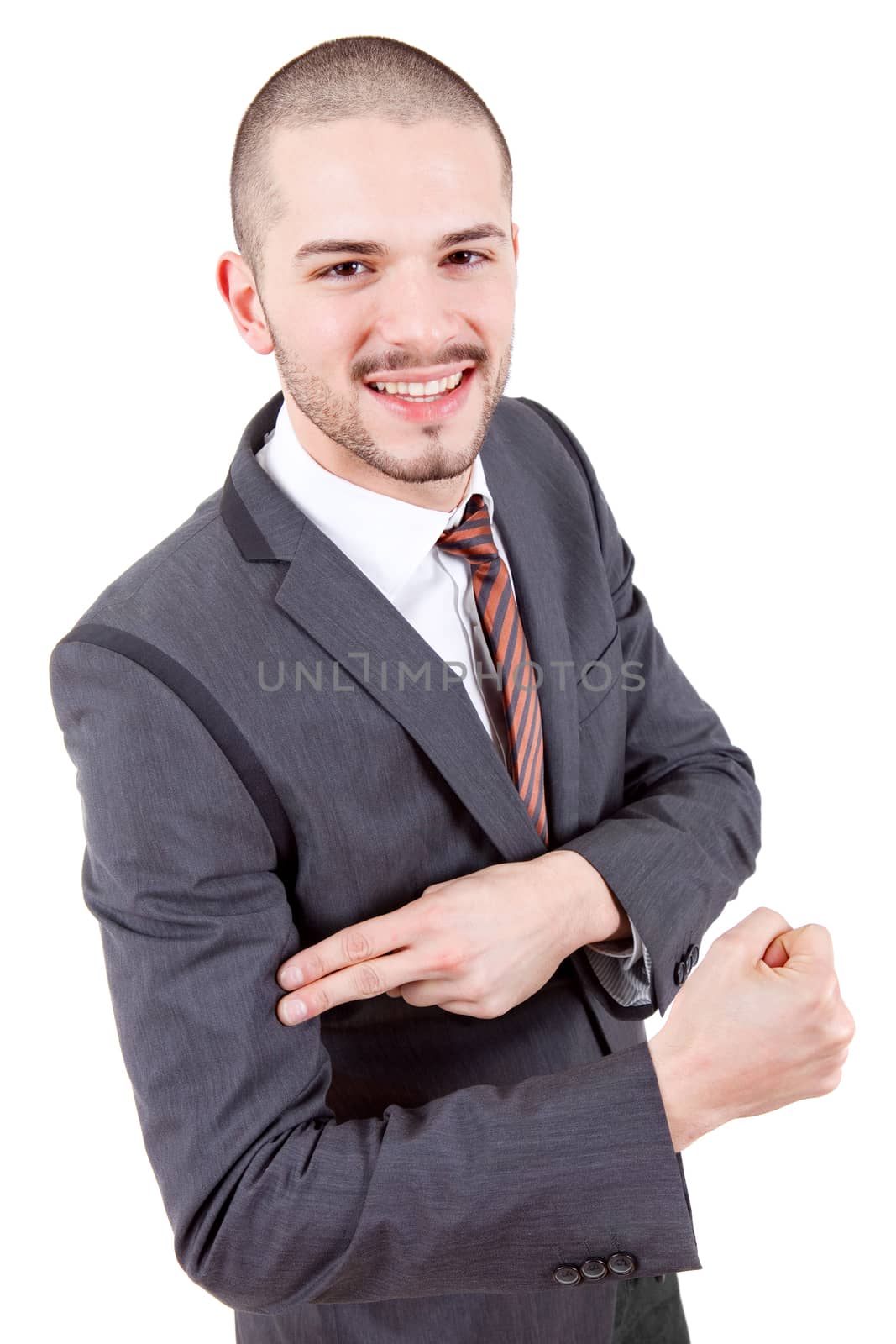 young business man portrait isolated on white