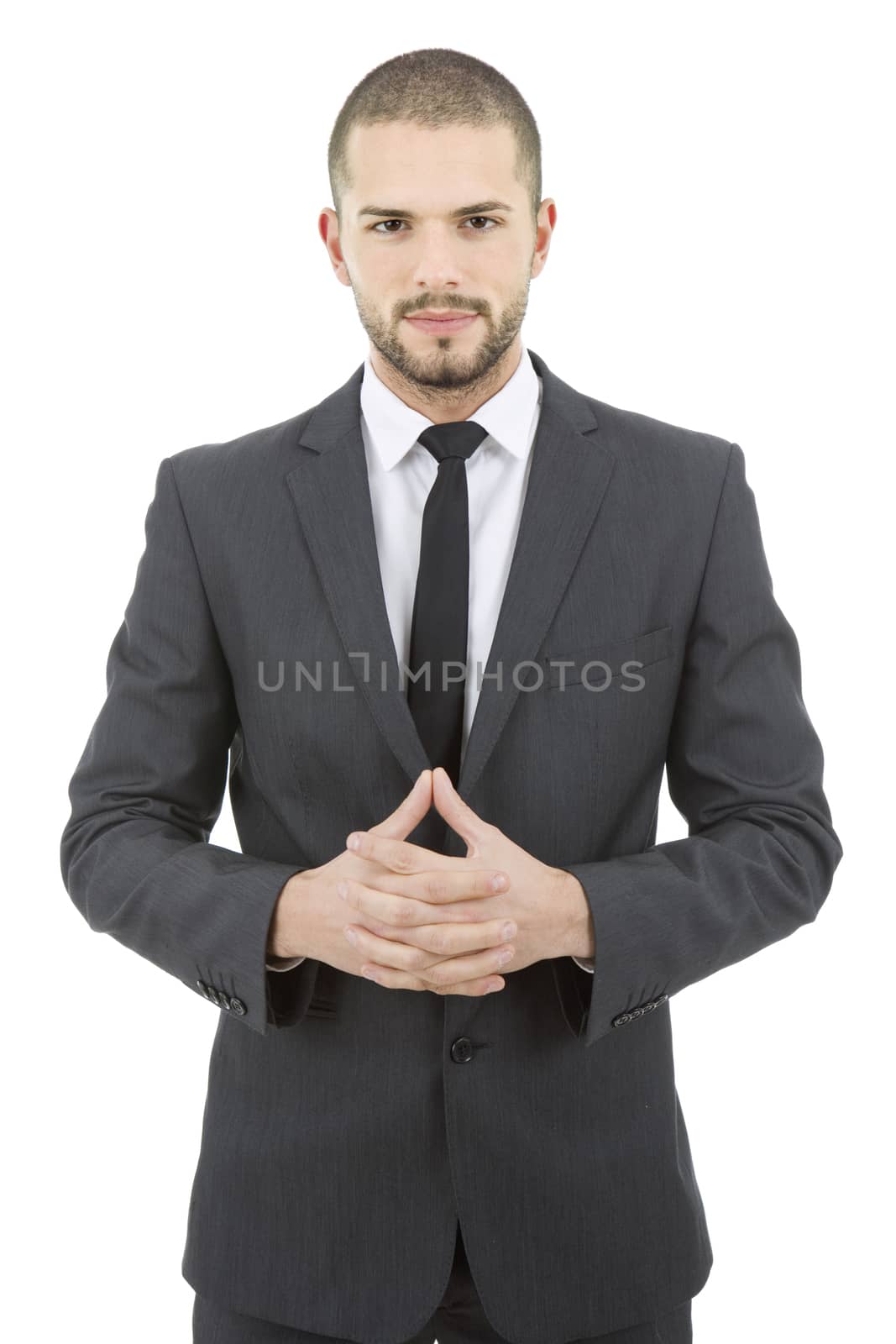 young business man portrait isolated on white