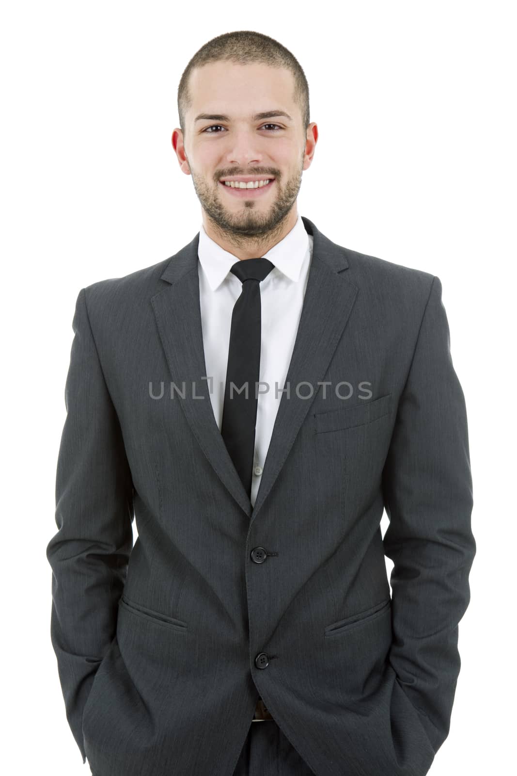 young business man portrait isolated on white