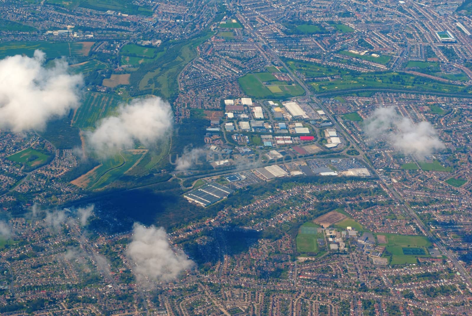 aerial view over the city by mitakag