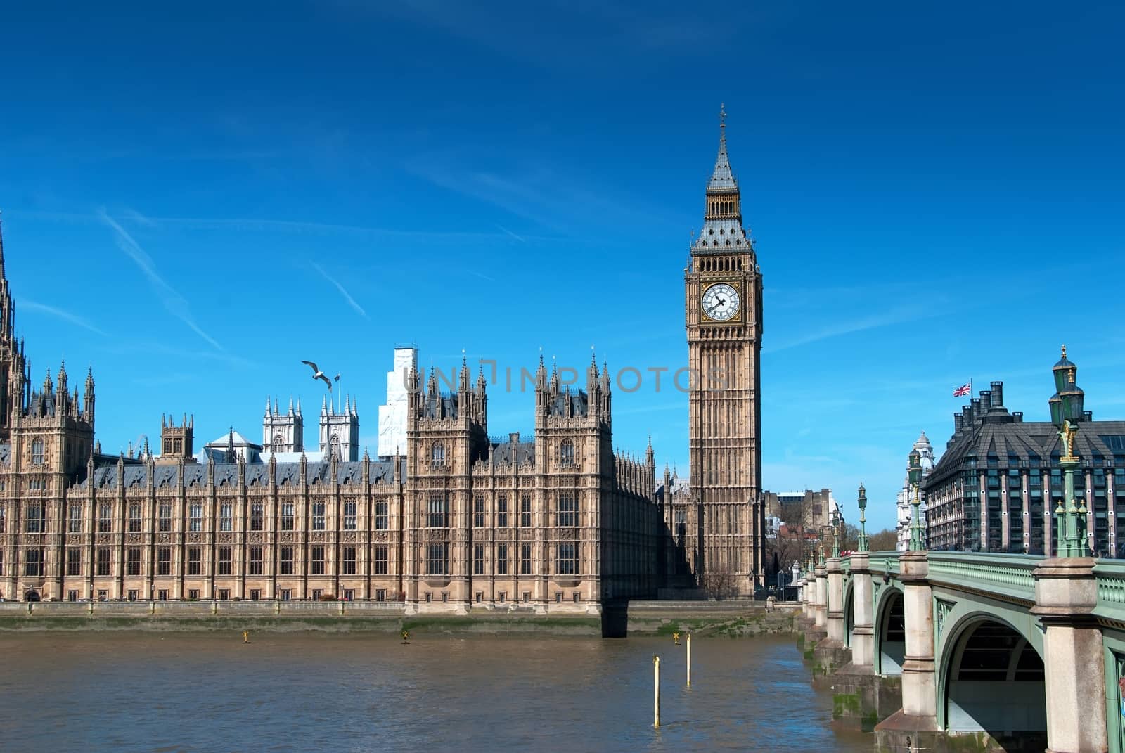 Houses of Parliament and Big Ben at sunset, London UK