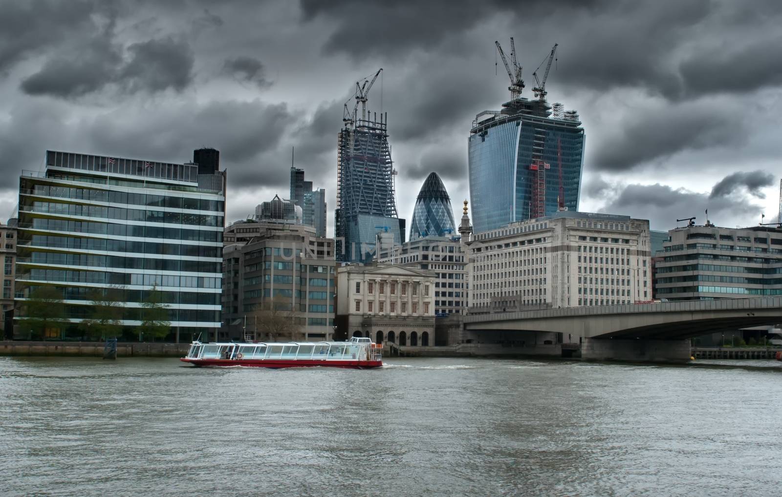 London - modern buildings in construction by mitakag