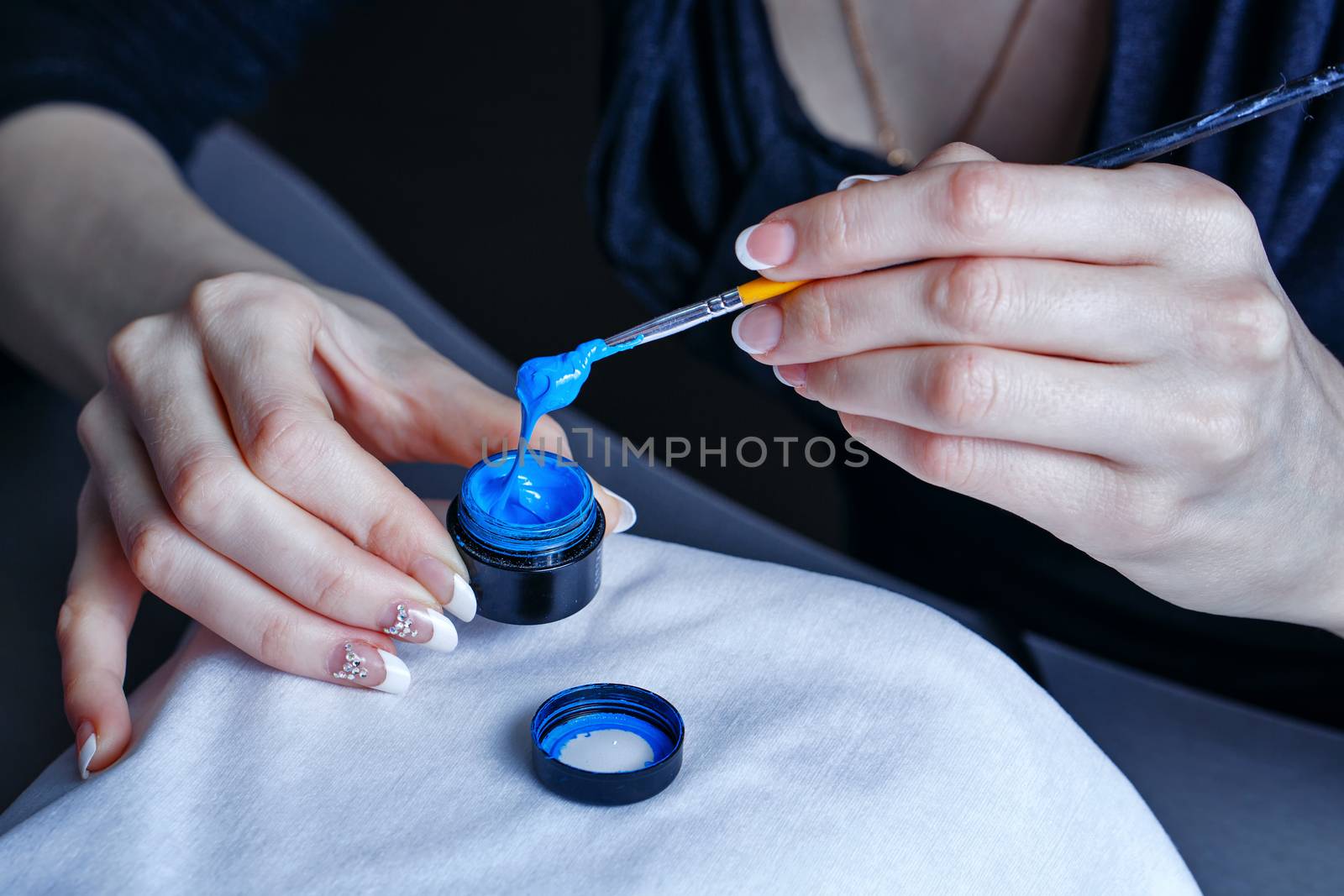 The process of creating a manicure salon spa closeup shot