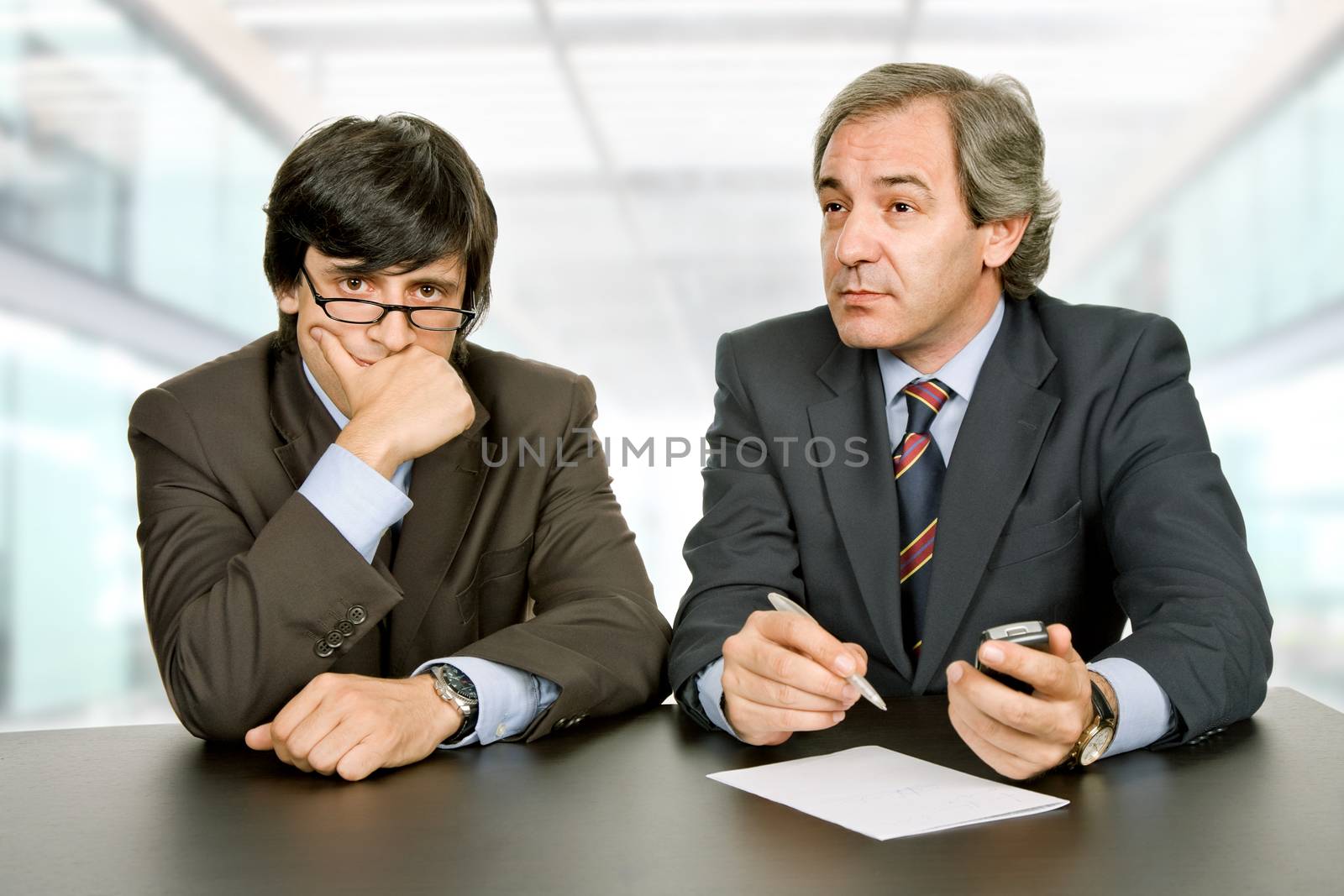 business team working at a desk at the office