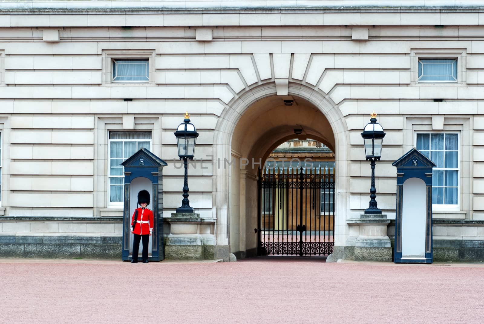 The Queen's Guard is the contingents of infantry and cavalry soldiers charged with guarding the official royal residences. by mitakag