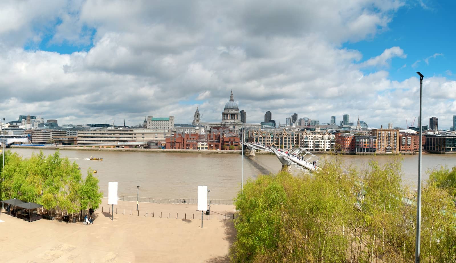 St Paul cathedral and Millenium bridge London by mitakag