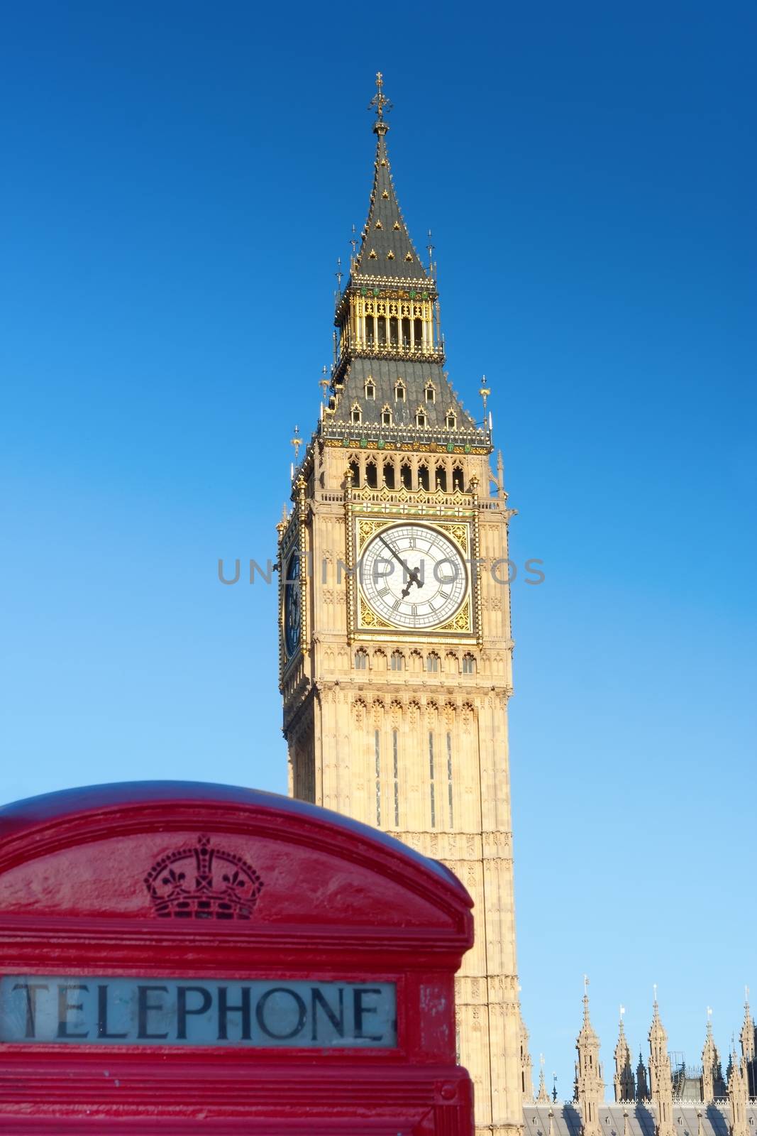 Big Ben and telephone cabin in London