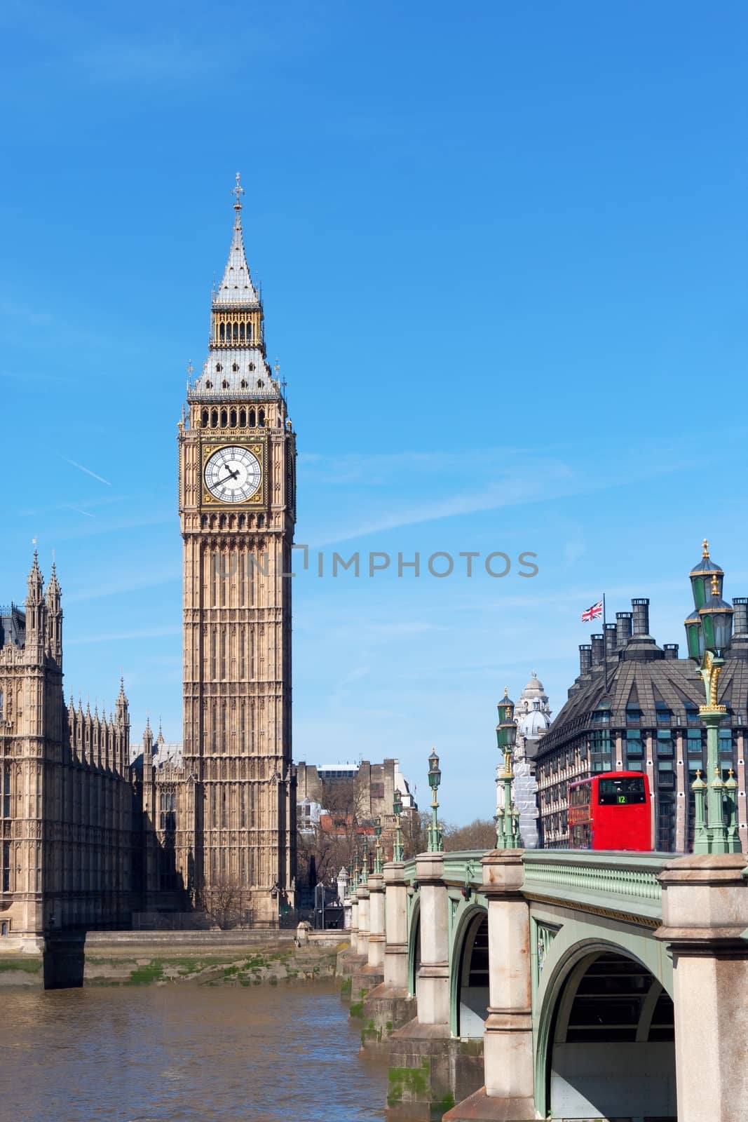 London Buses with Big Ben by mitakag