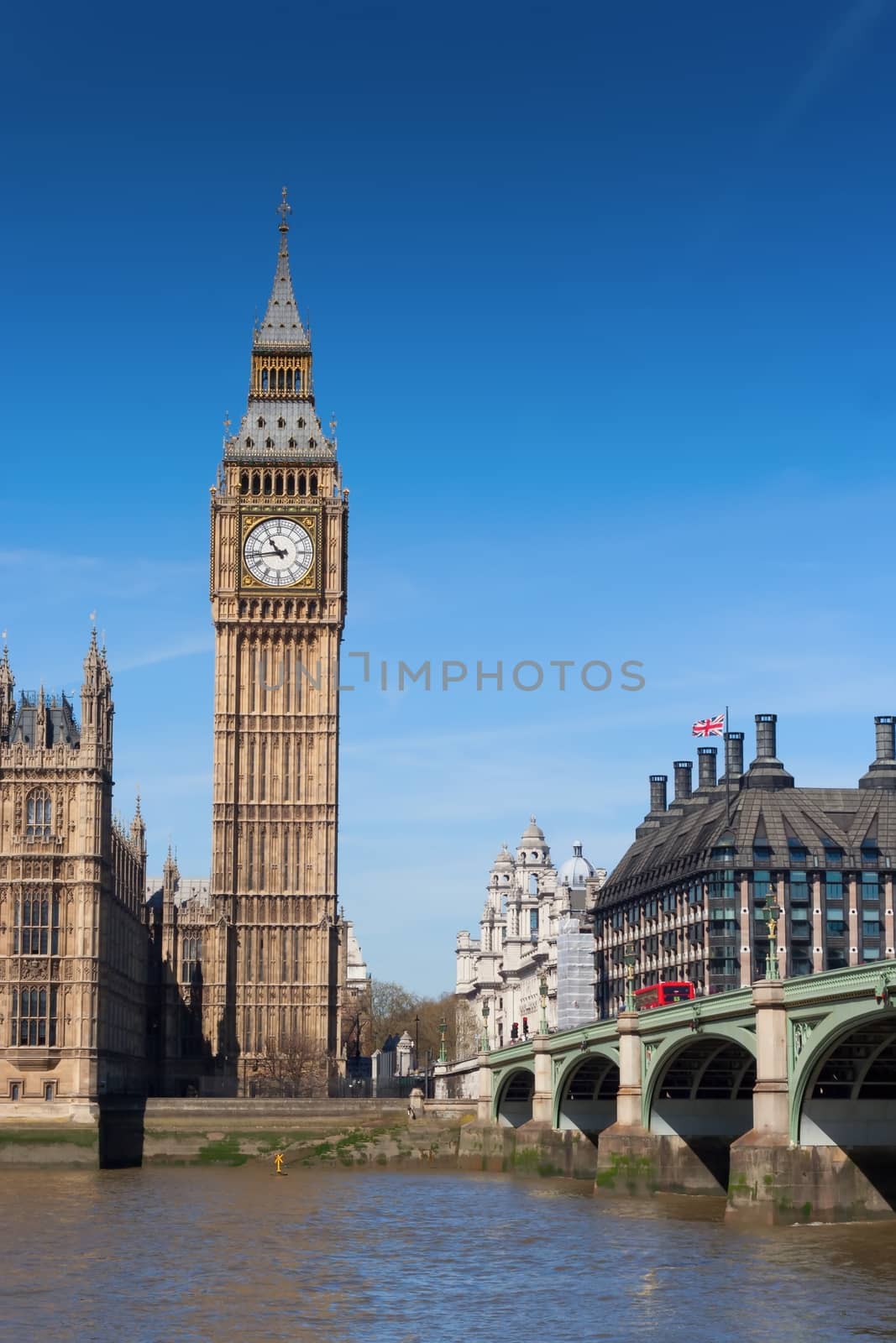 London Buses with Big Ben by mitakag