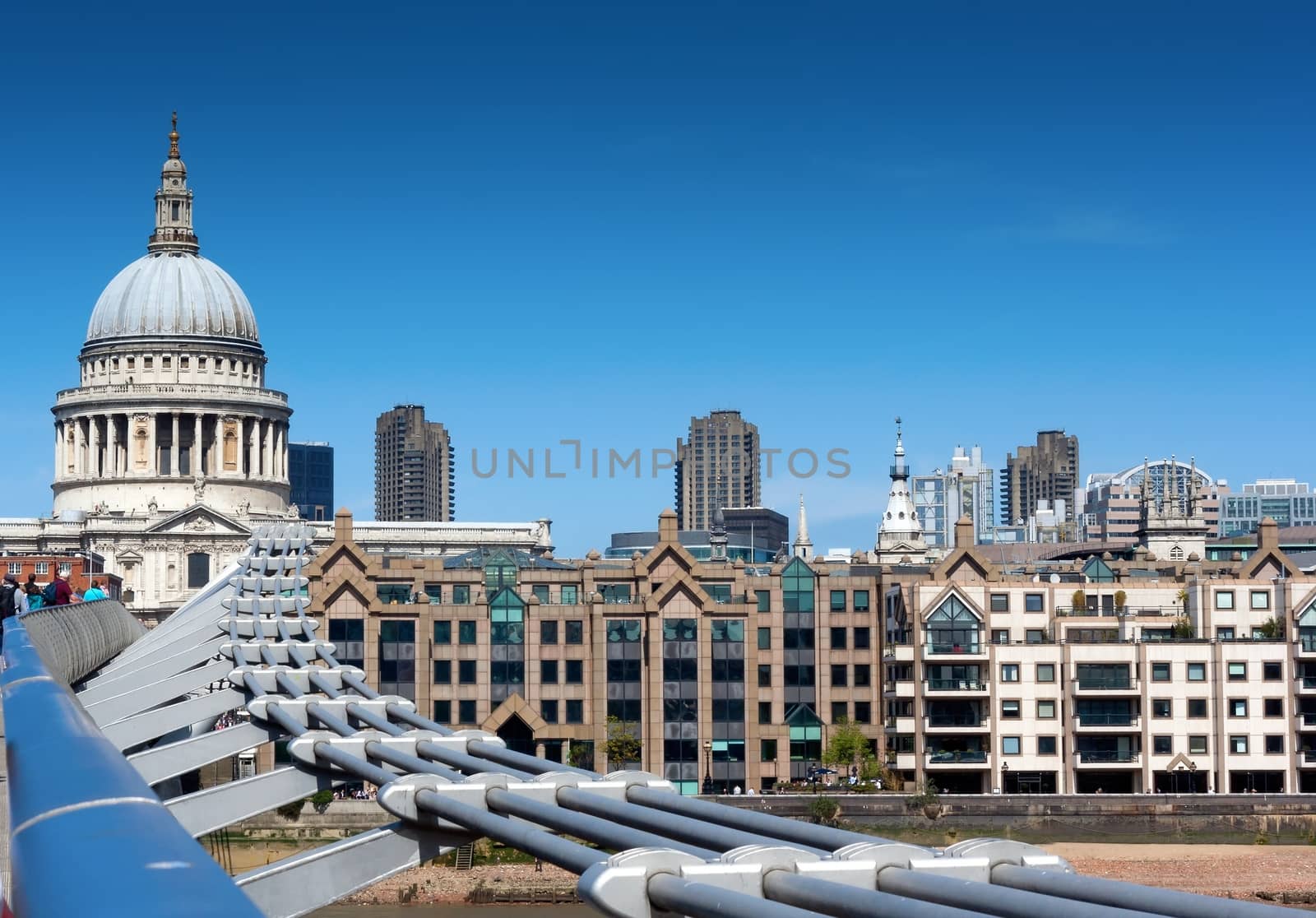 St Paul cathedral and Millenium bridge London by mitakag
