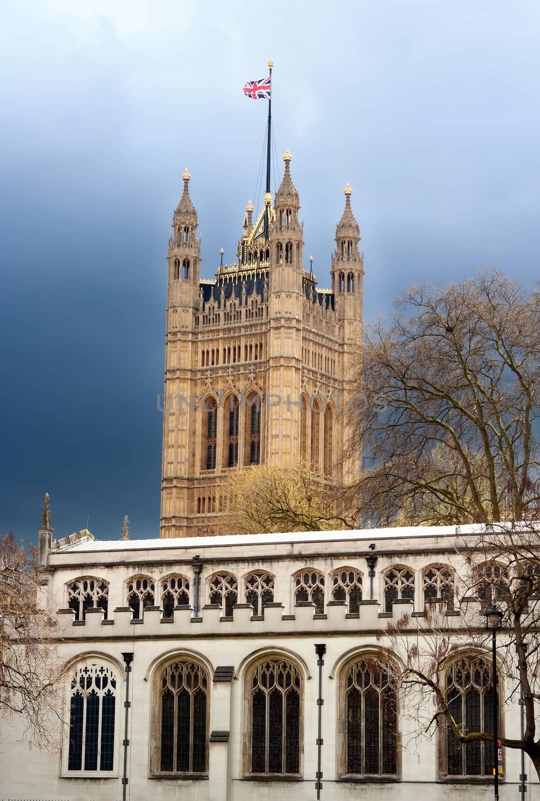 Houses of Parliament and Big Ben at sunset, detail