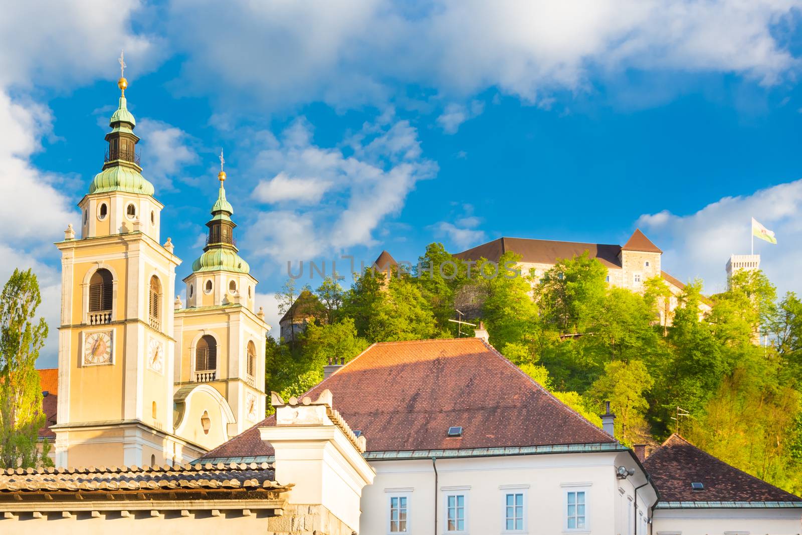 Panorama of the Slovenian capital Ljubljana, Europe