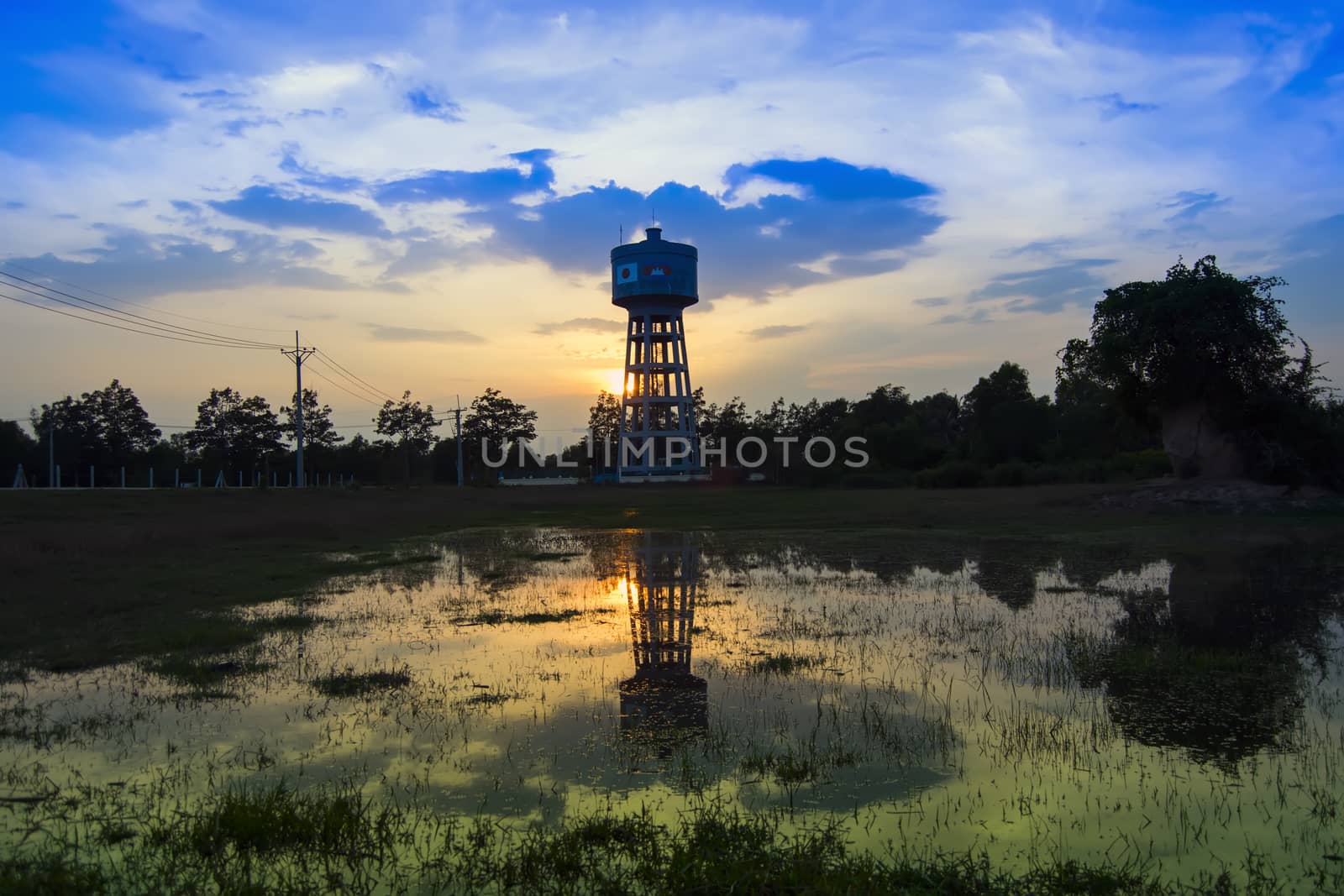 Water Tower at Sunset. by GNNick