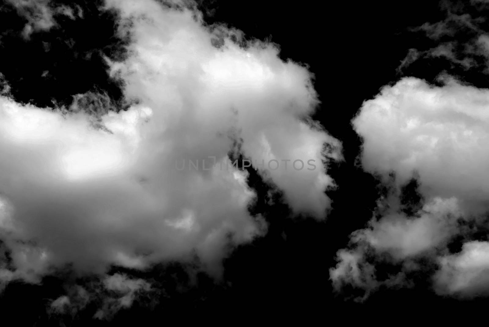 clouds, black and white