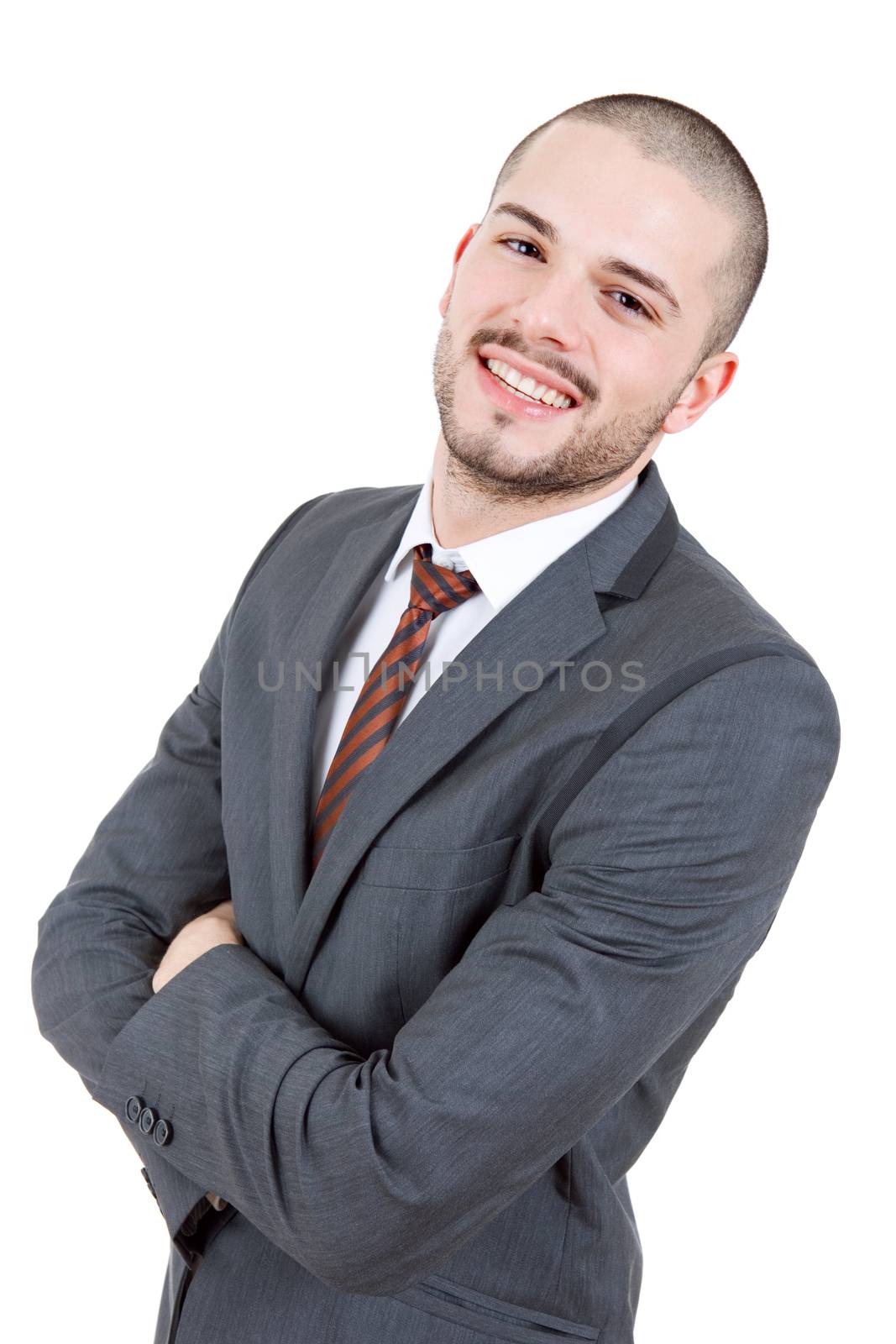 young business man portrait isolated on white