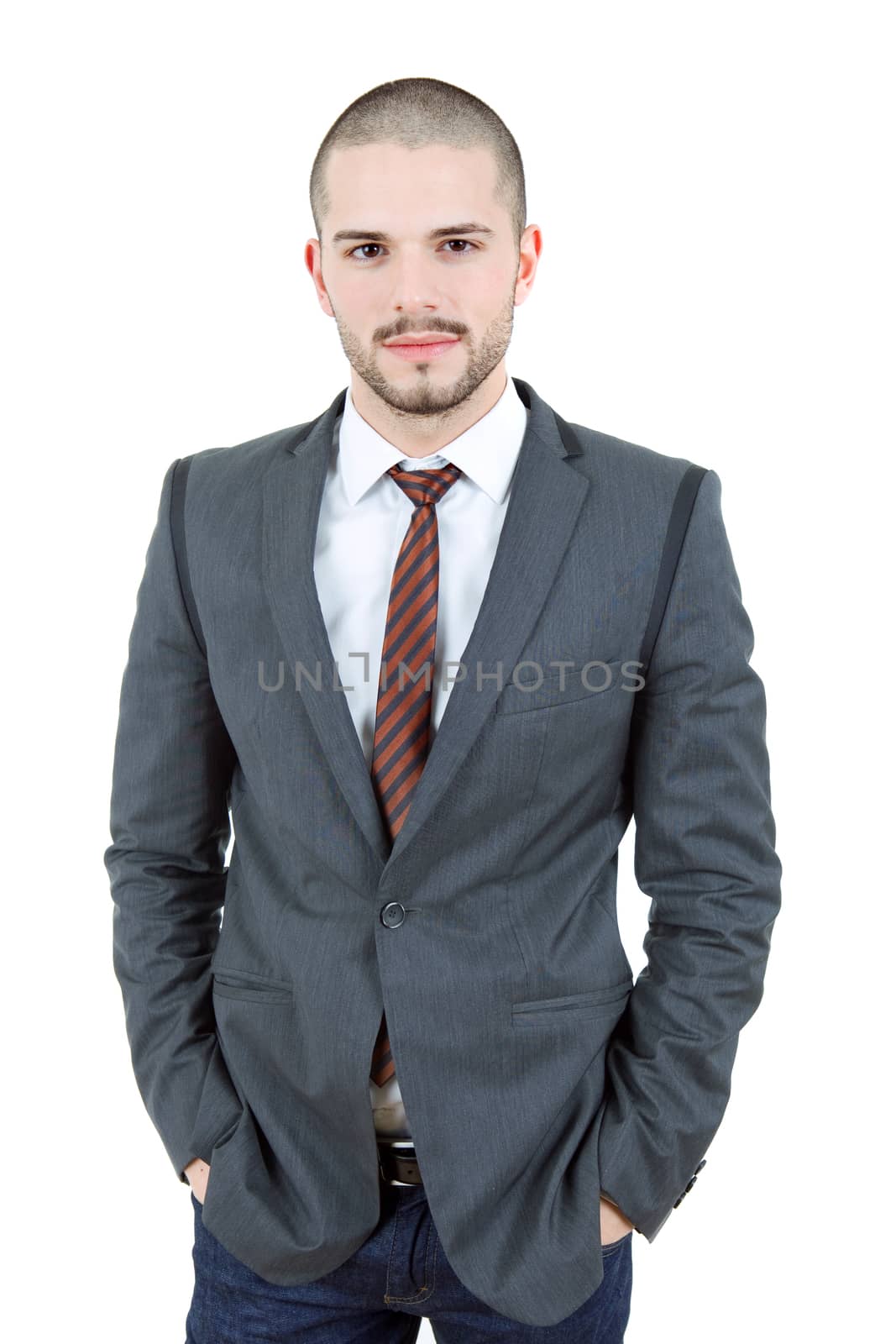 young business man portrait isolated on white