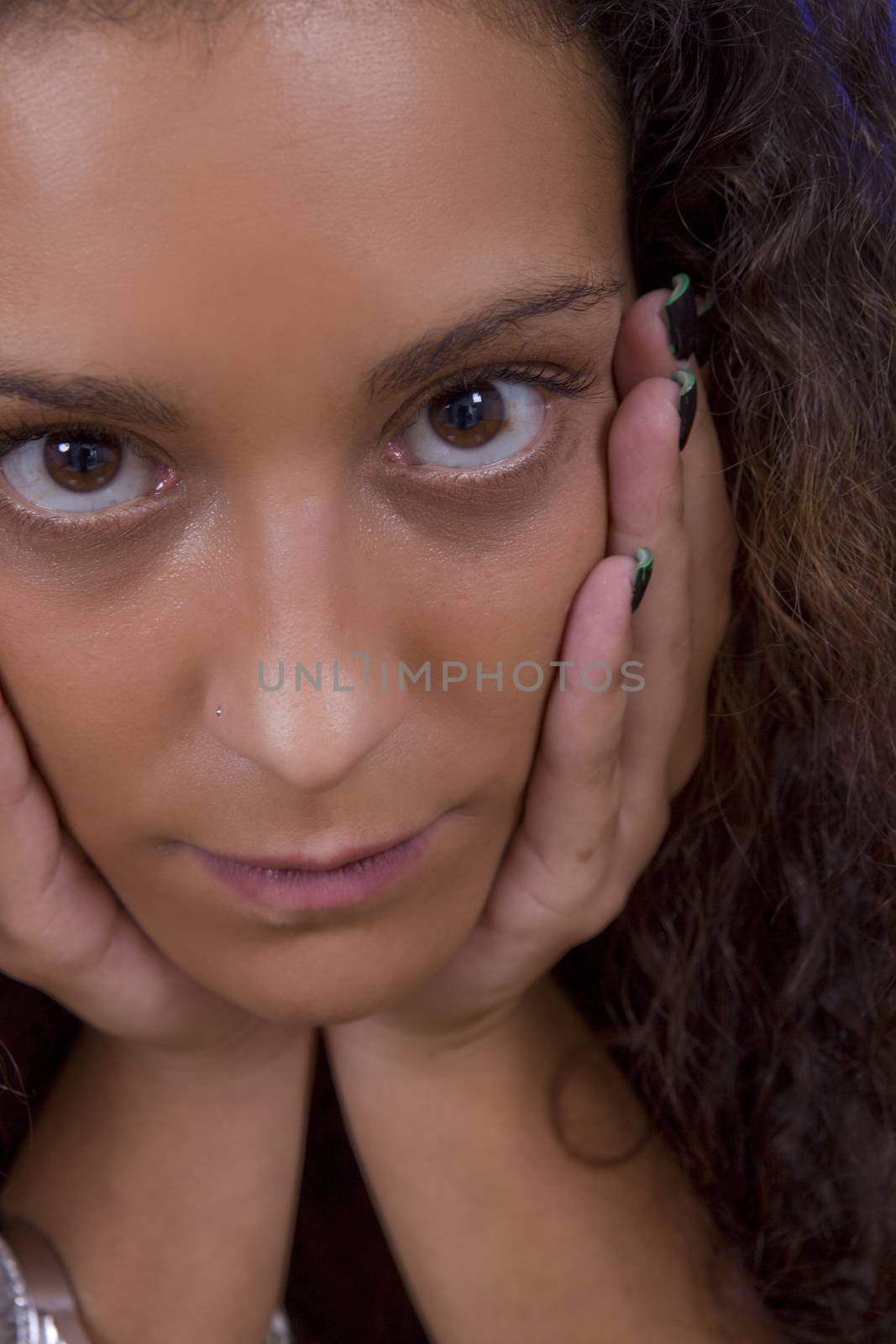 young happy beautiful woman close up portrait