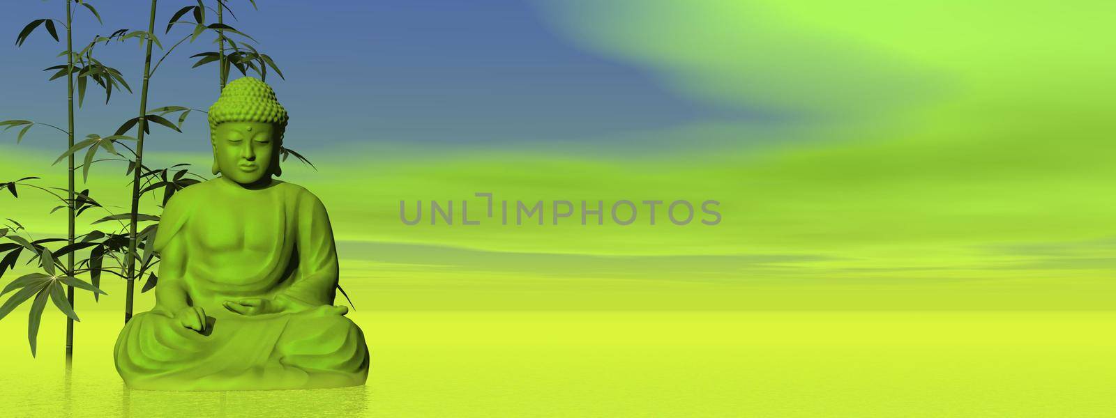Green meditation - 3D render by Elenaphotos21