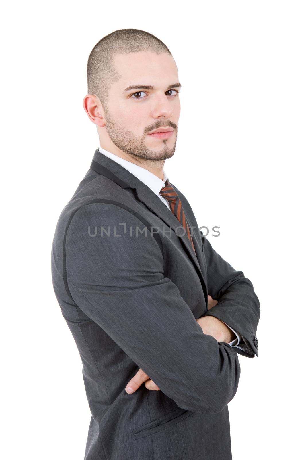 young business man portrait isolated on white