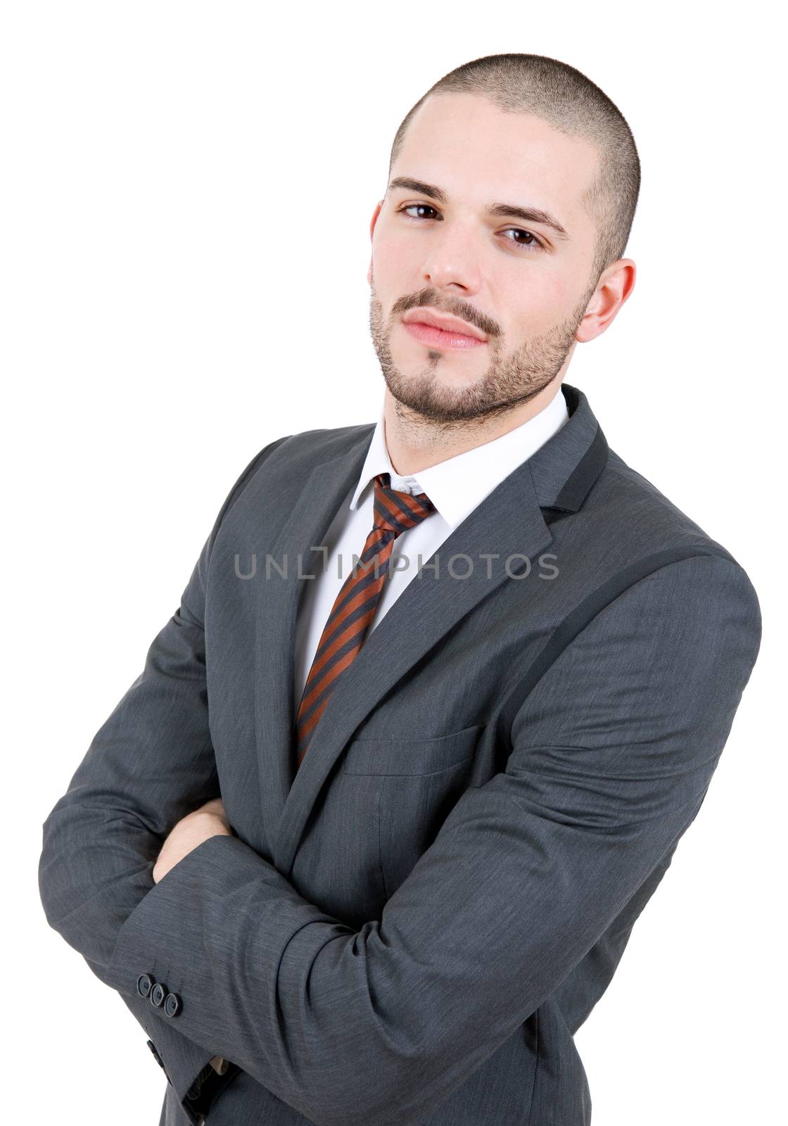 young business man portrait isolated on white