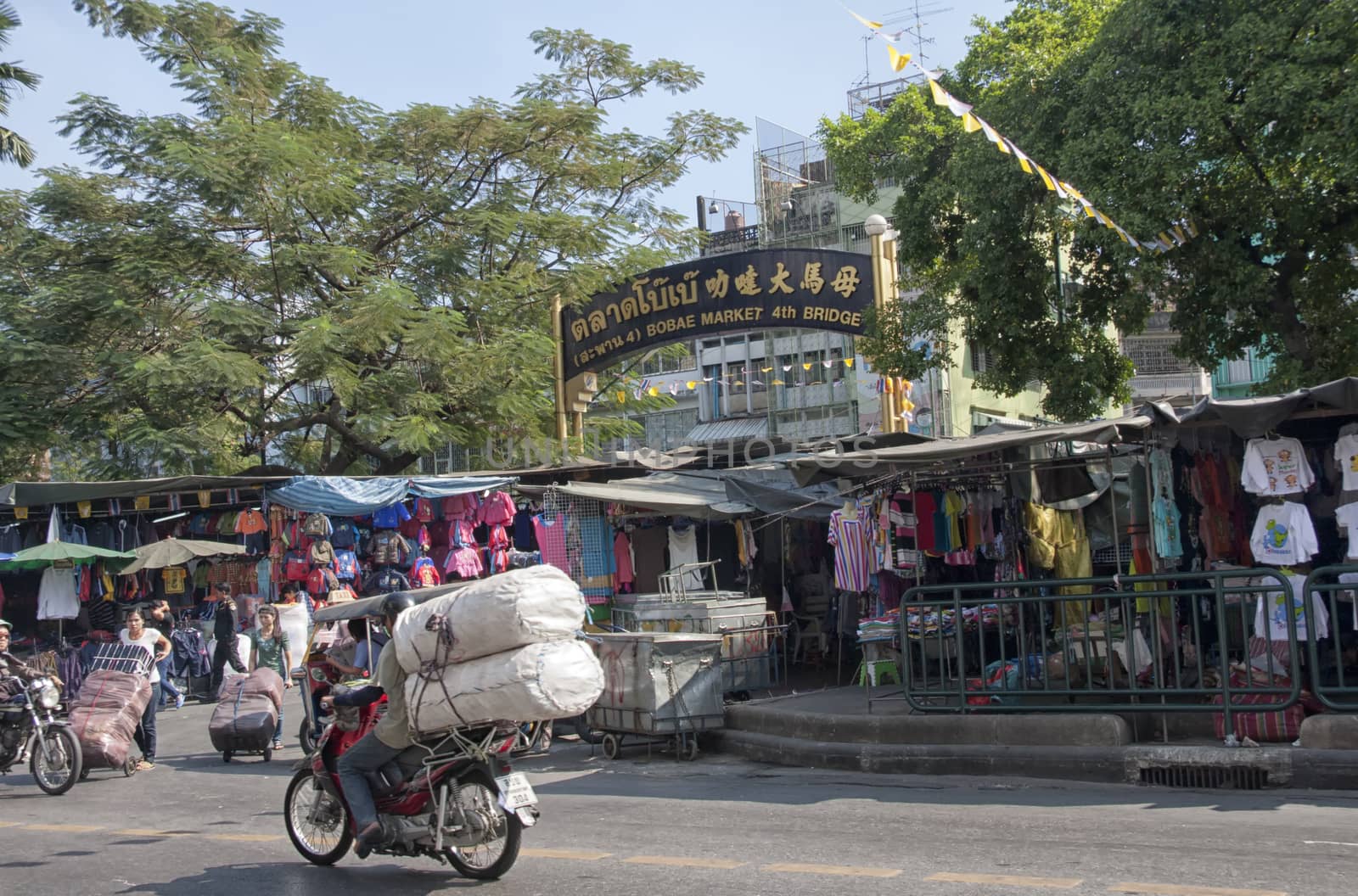 Bangkok, Thailand-December 7th 2011: Clothing stalls at Bo Bae market. The market is one of the largest  fashion wholesale markets in Bangkok.