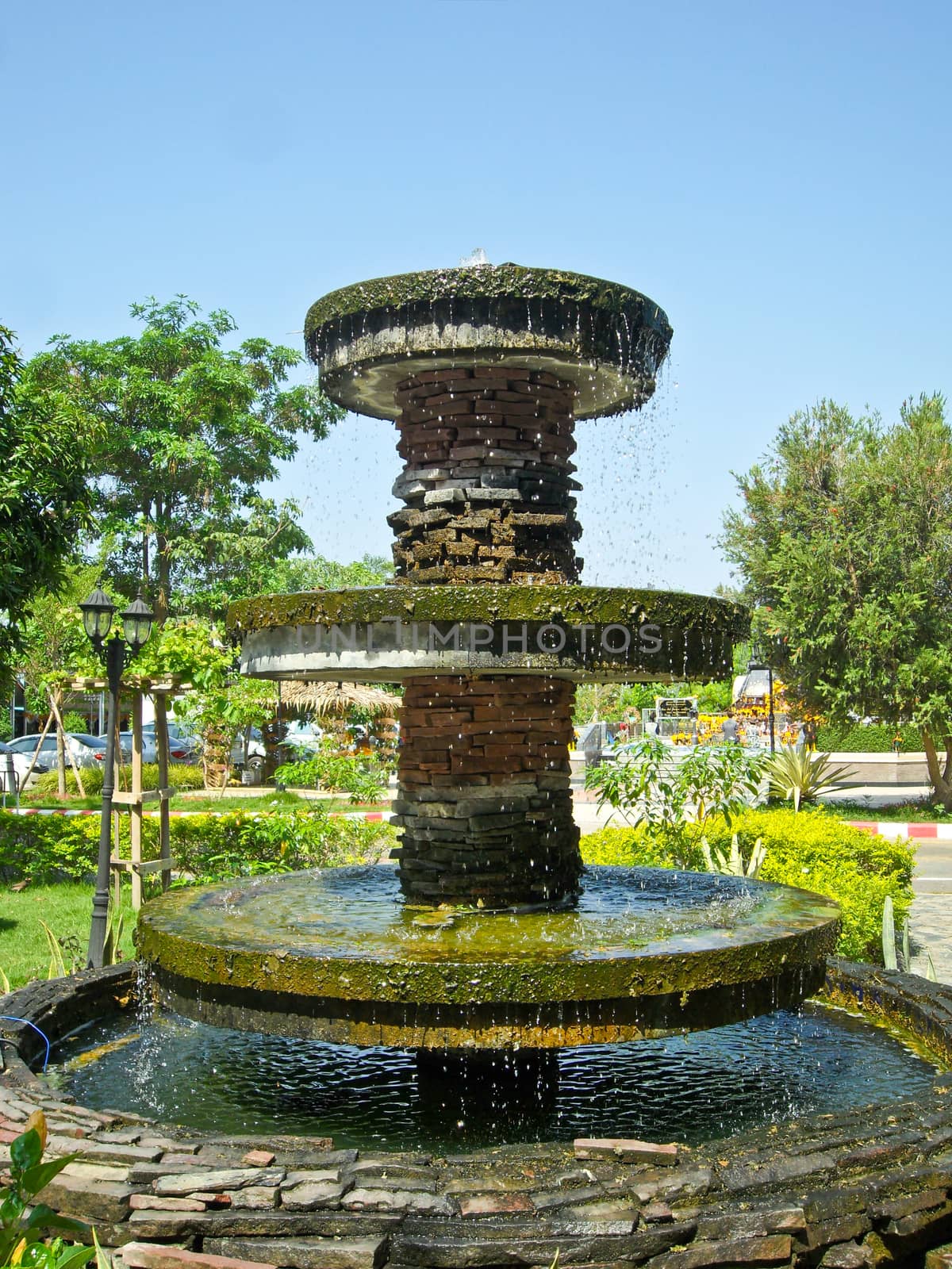Fountain in Park on holiday in Thailand