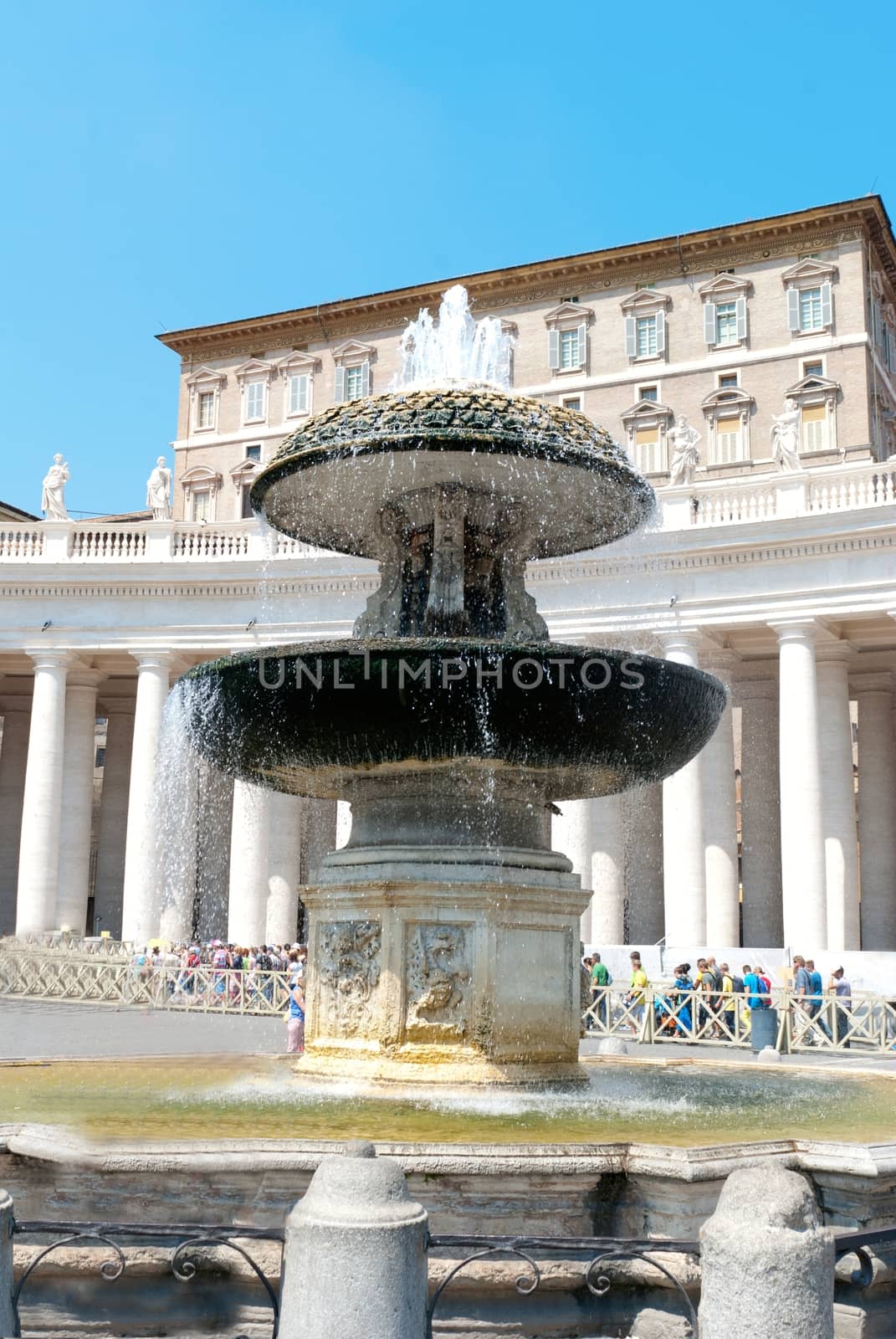 Fountain on St Peter's square in Vatican, Italy