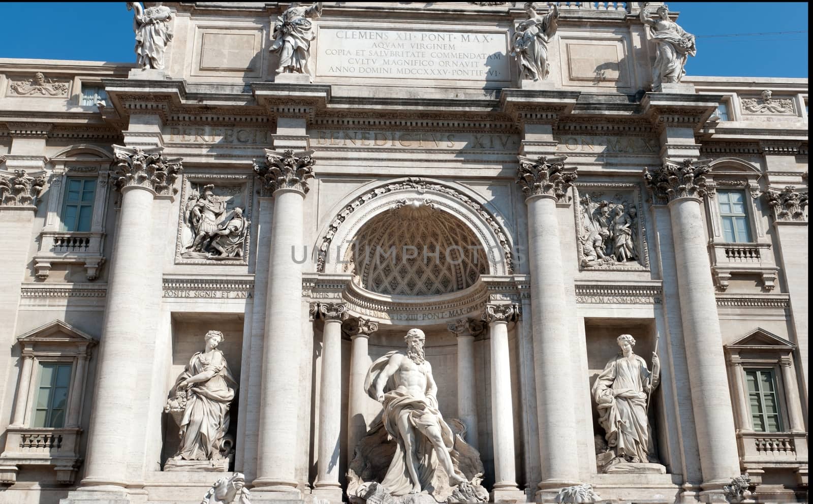 Detail from Fountain Trevi in Rome, Italy