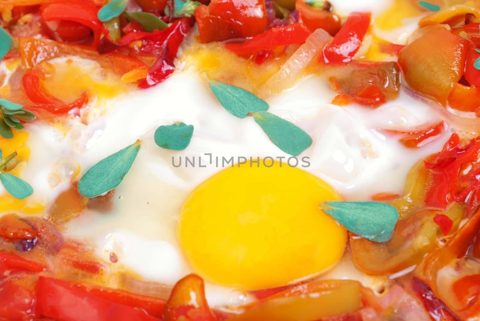 Dish whit eggs and peppers