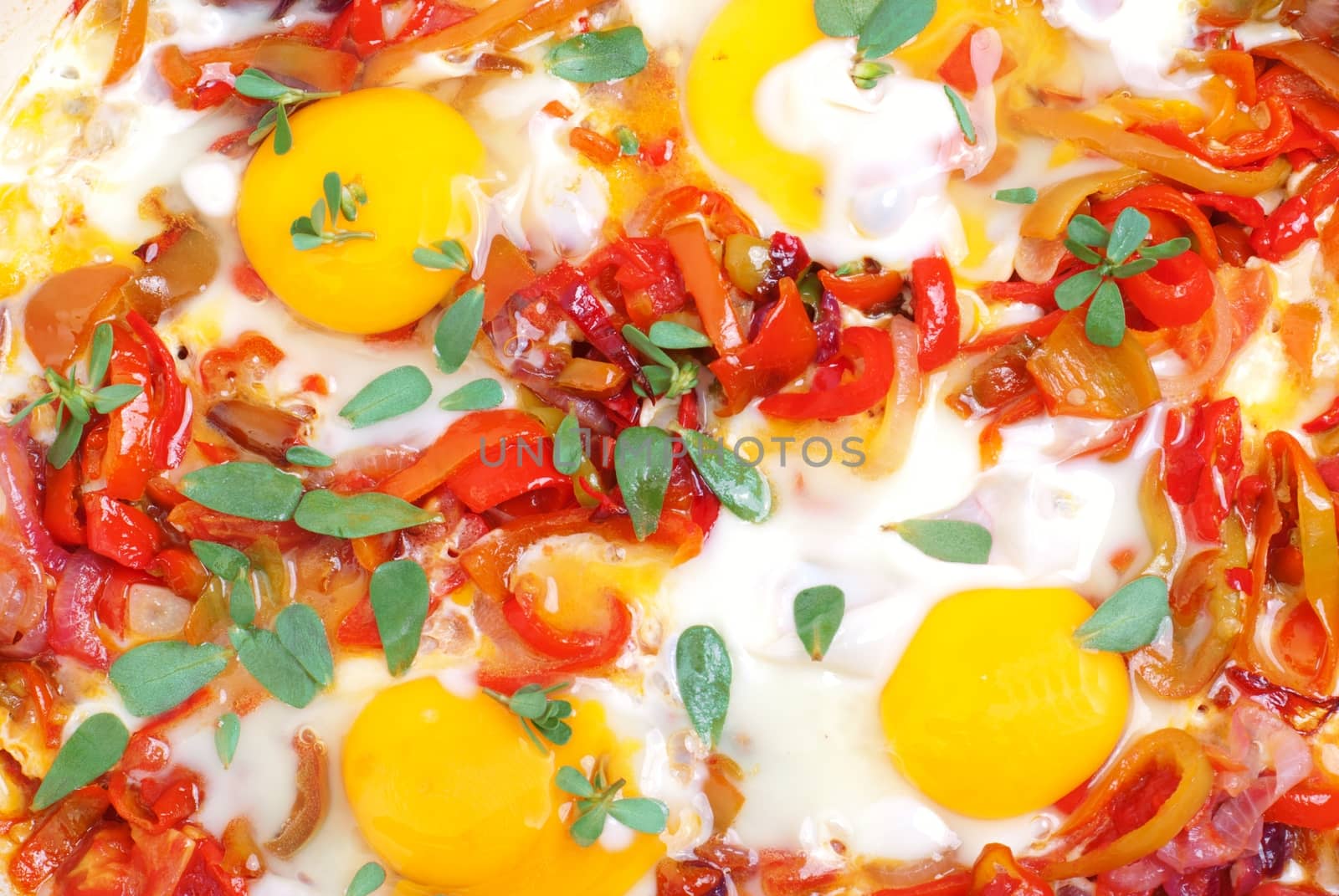 Dish whit eggs and peppers