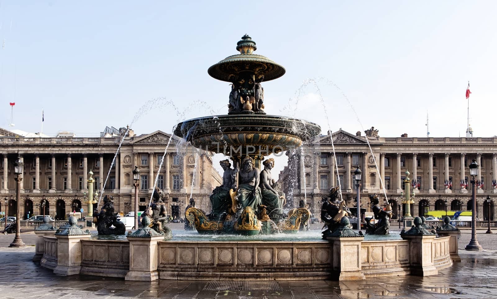 Famous Fountain on Concord square in Paris