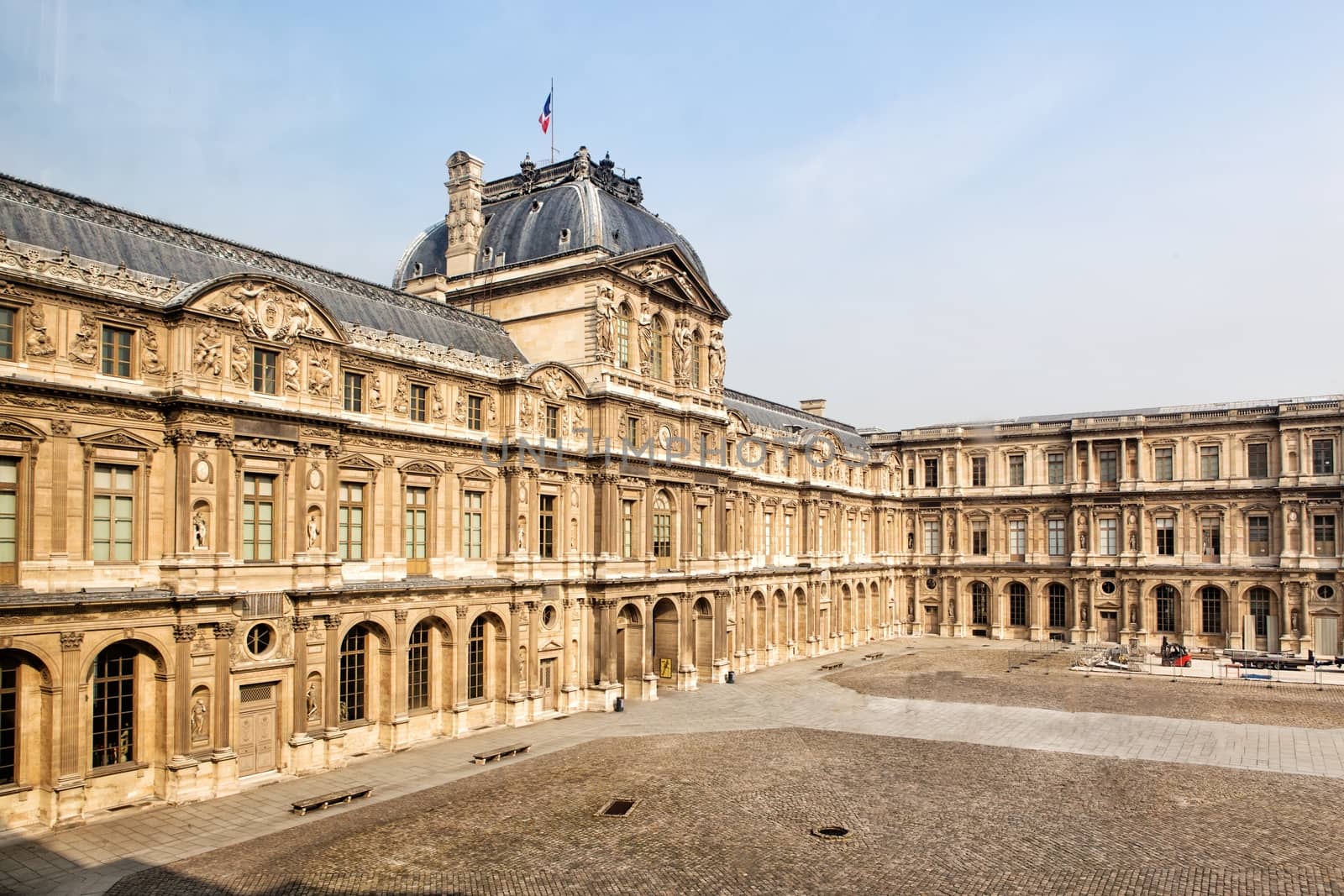 External view of the Louvre Museum (Musee du Louvre) in Paris, France