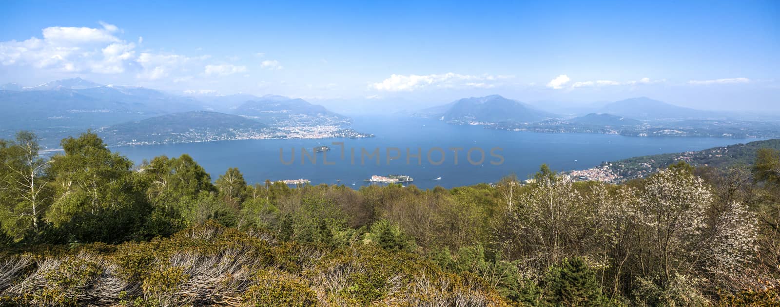 Panoramic view from Mottarone on the Maggiore Lake, Stresa - Italy