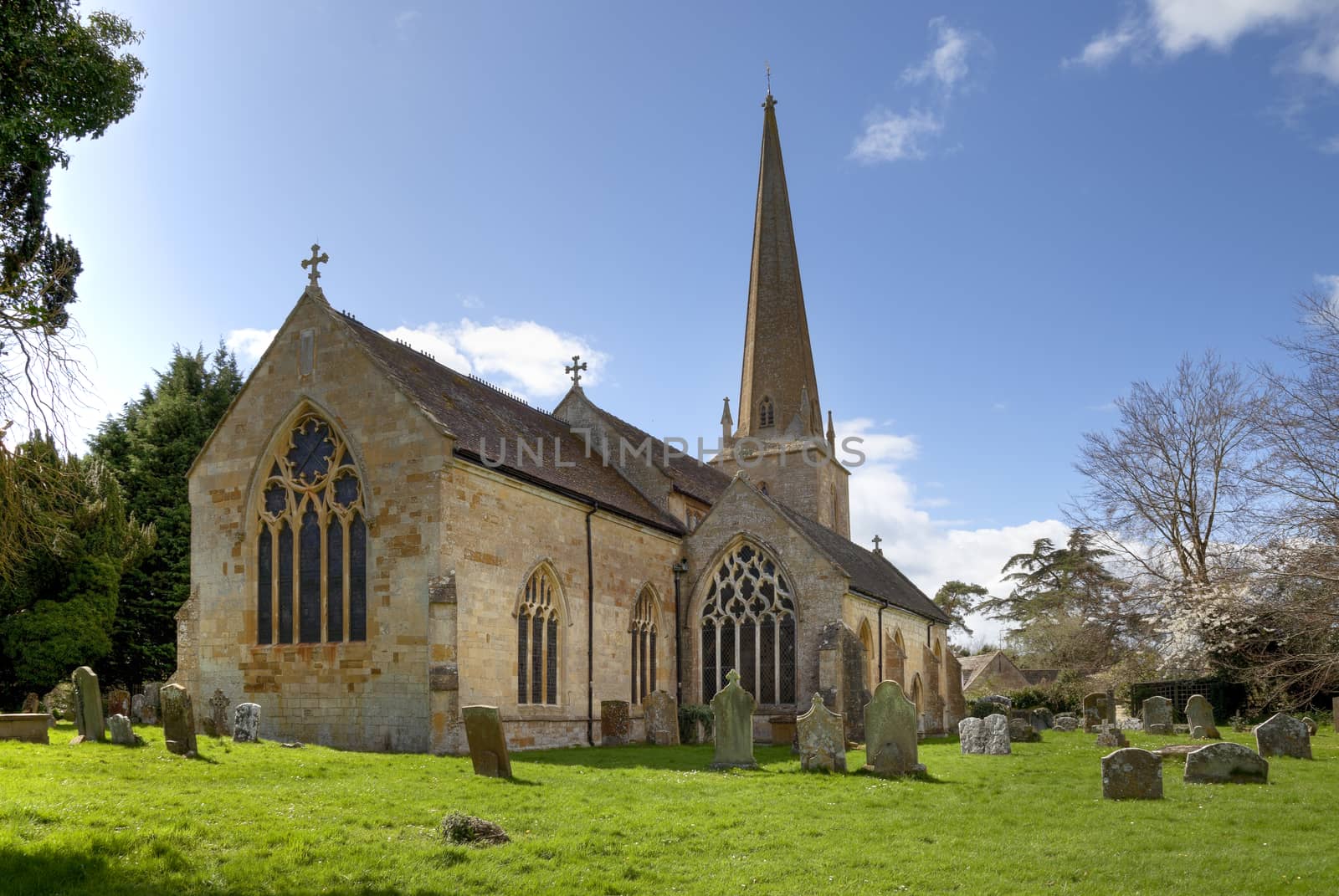 The old Cotswold church at Mickleton near Chipping Campden, Gloucestershire, England.