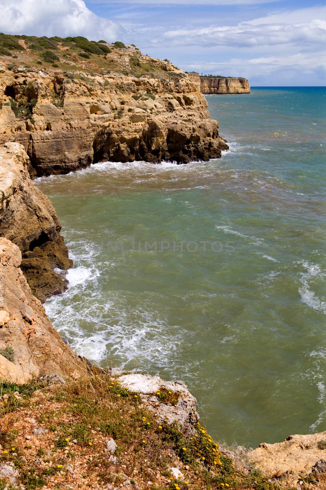 rocky coast of algarve, the south of portugal