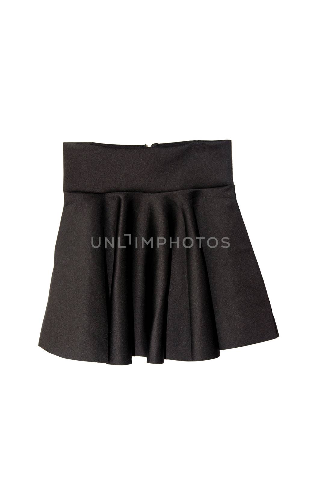 The black skirt isolated white background.