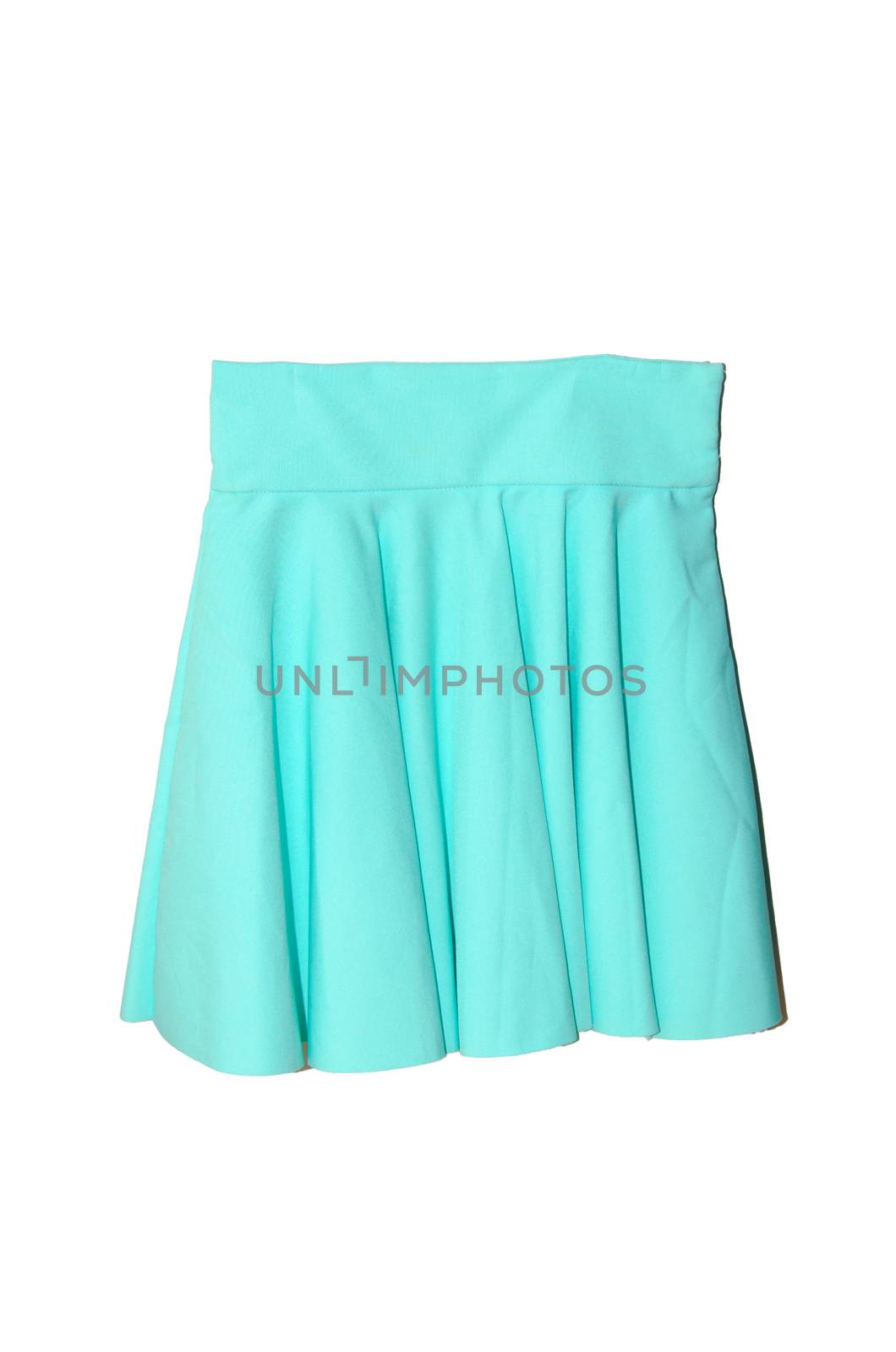 The green skirt isolated white background.