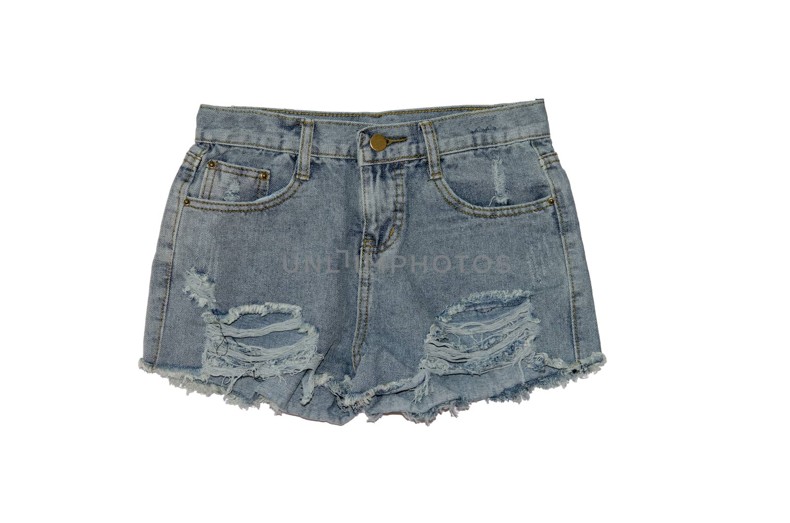 Jeans shorts isolated on the white background.